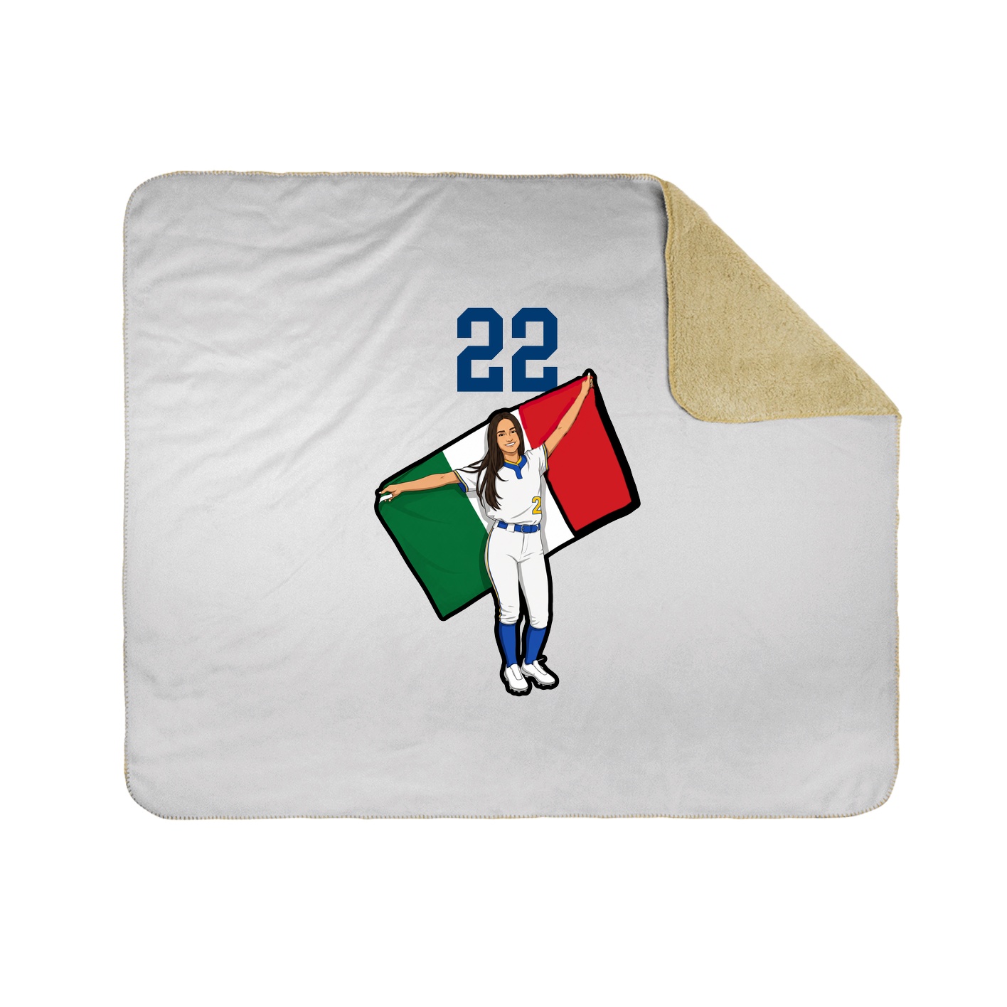 Throw Blanket — Number Top in White