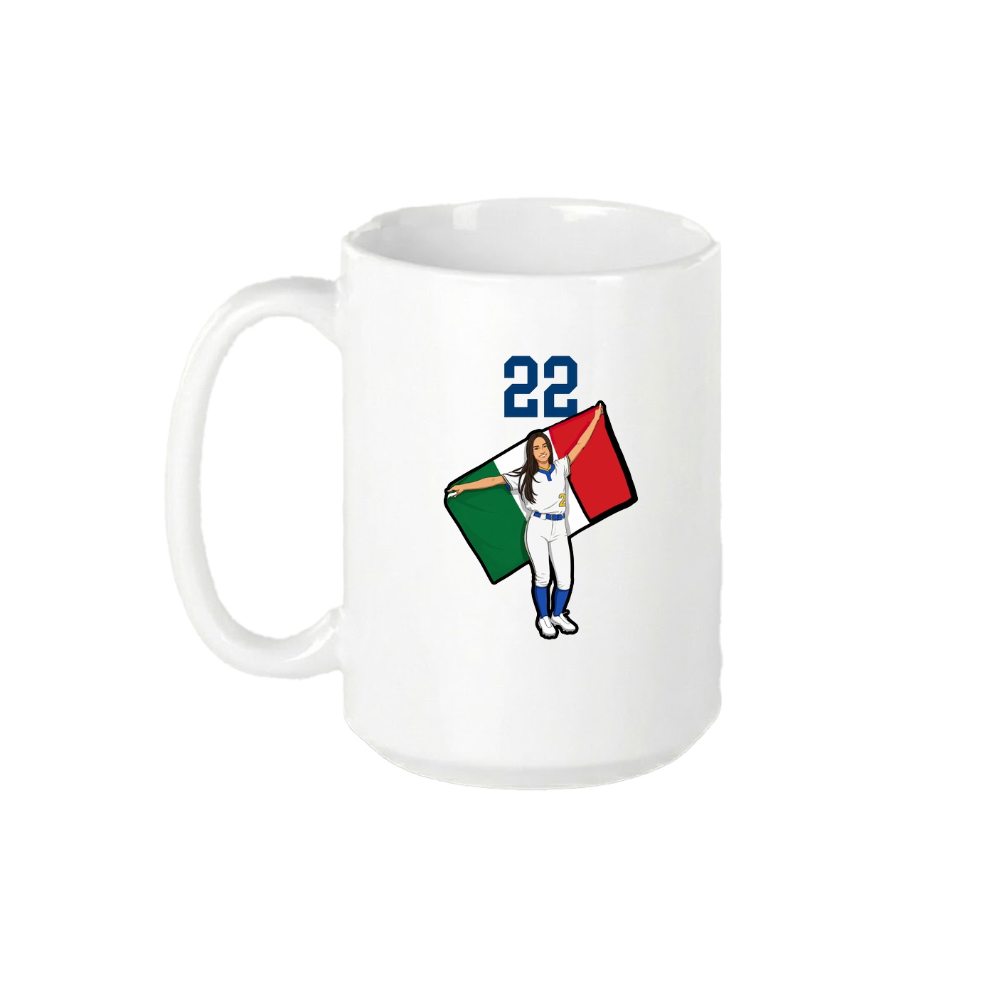 15oz Coffee Mug — Number Top in White