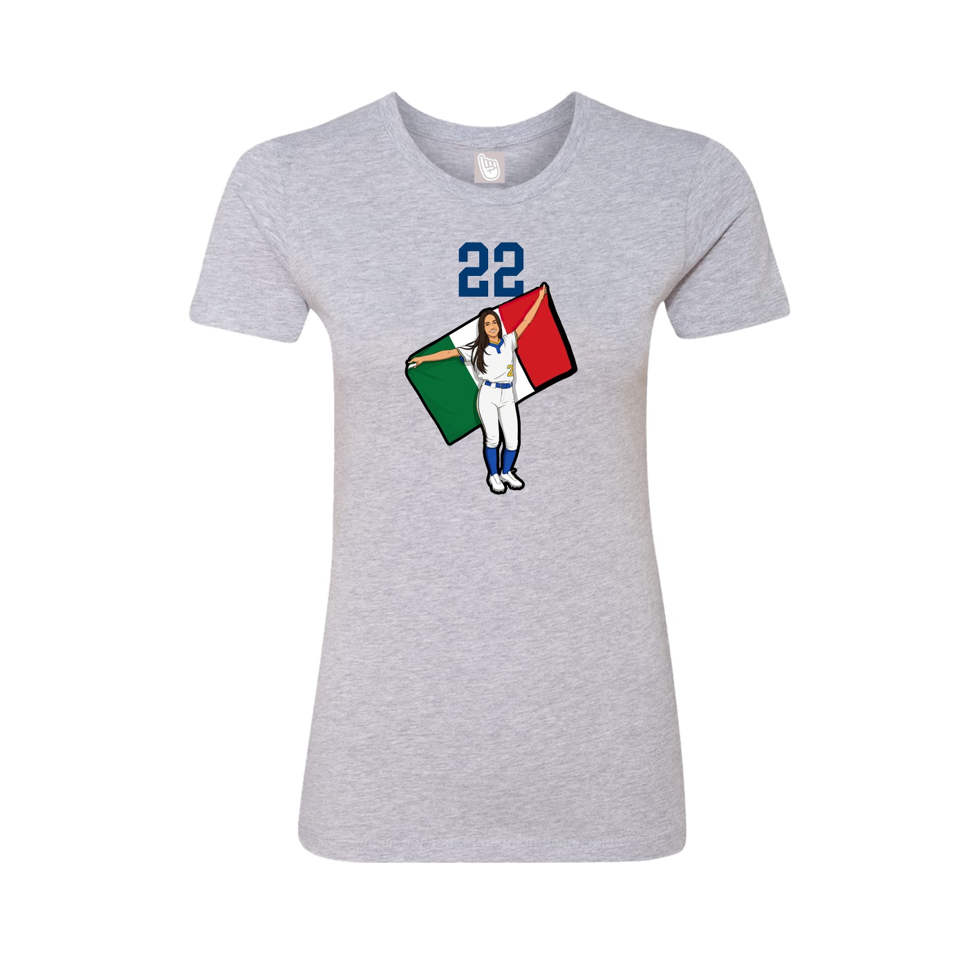 Fitted Women's Tee — Number Top in Grey