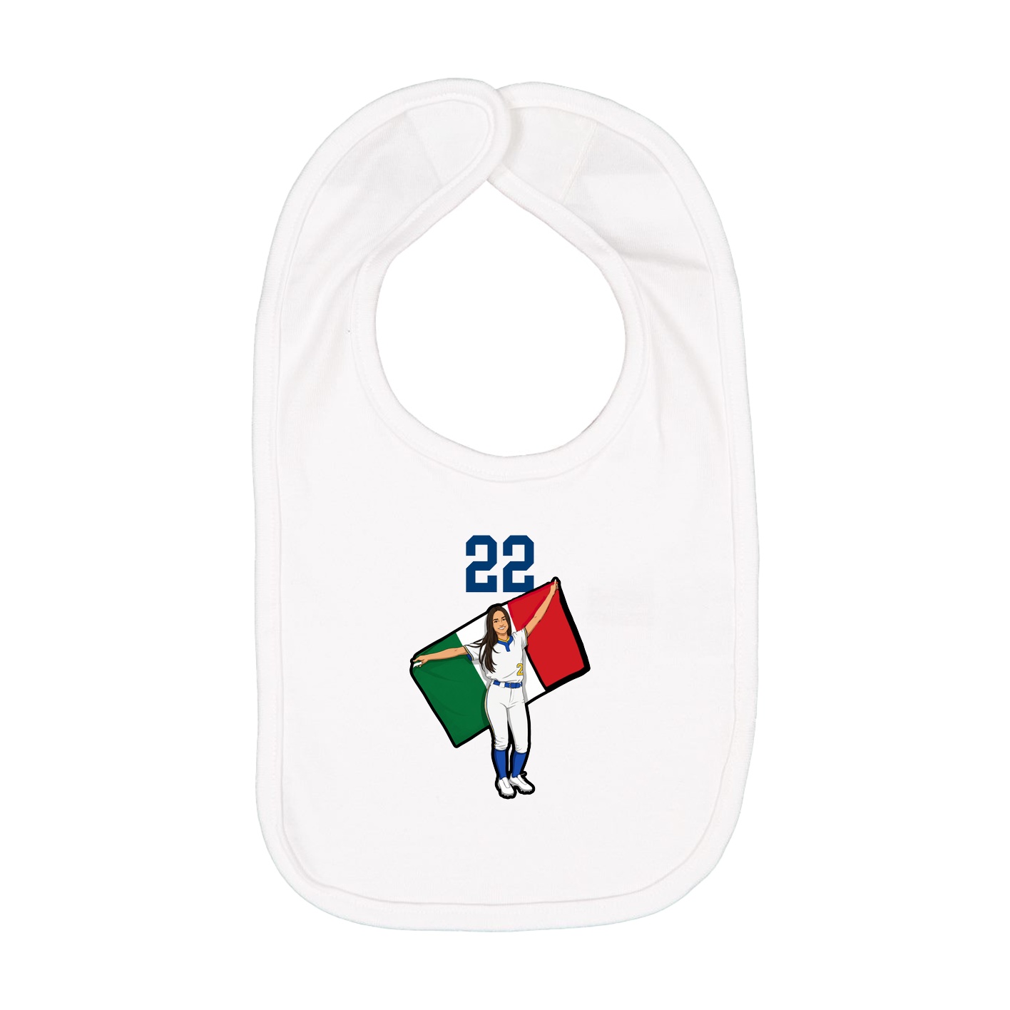 Infant Bib — Number Top in White