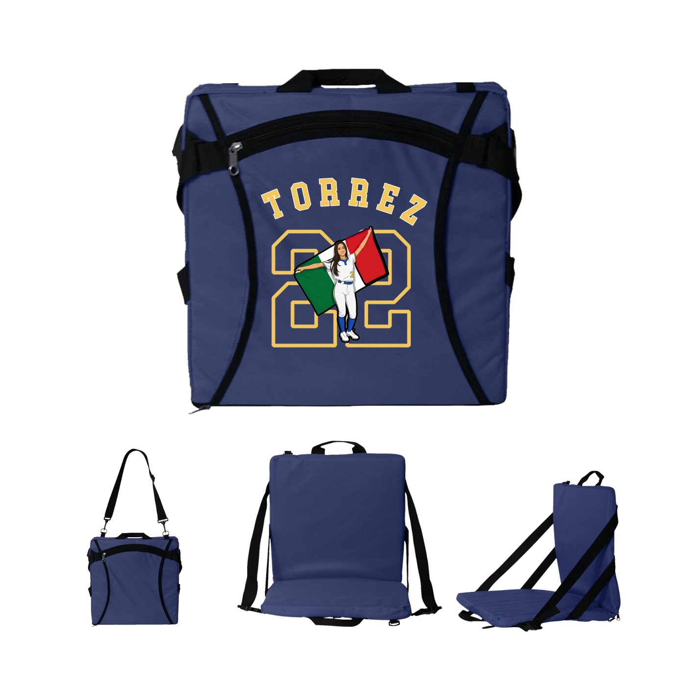 Folding Stadium Seat — Shirsey Arch in Navy