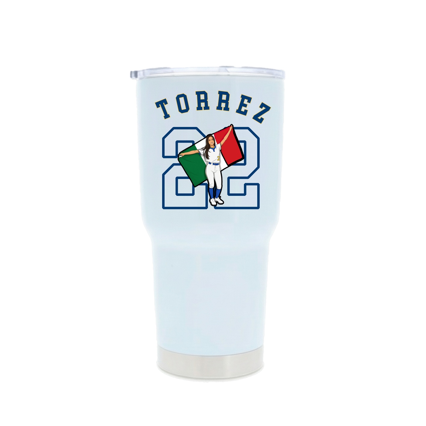 30oz Stainless Steel Tumbler — Shirsey Arch in White