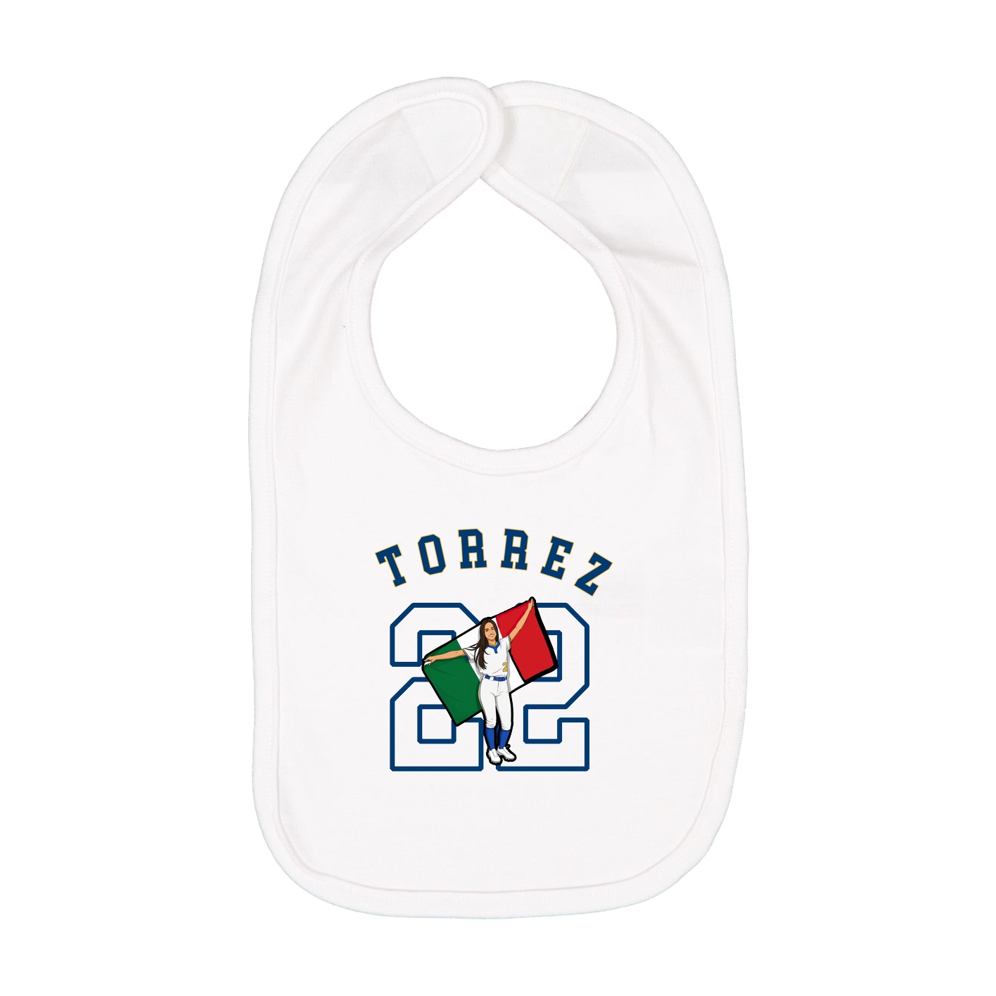 Infant Bib — Shirsey Arch in White