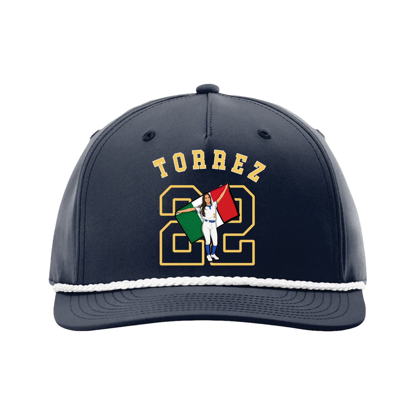 Five-Panel Classic Rope Cap — Shirsey Arch in Navy