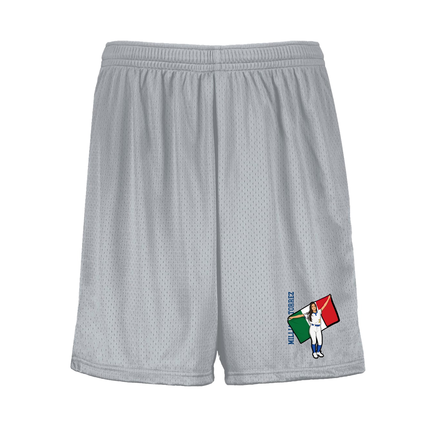 Shorts — Name Vertical in Silver