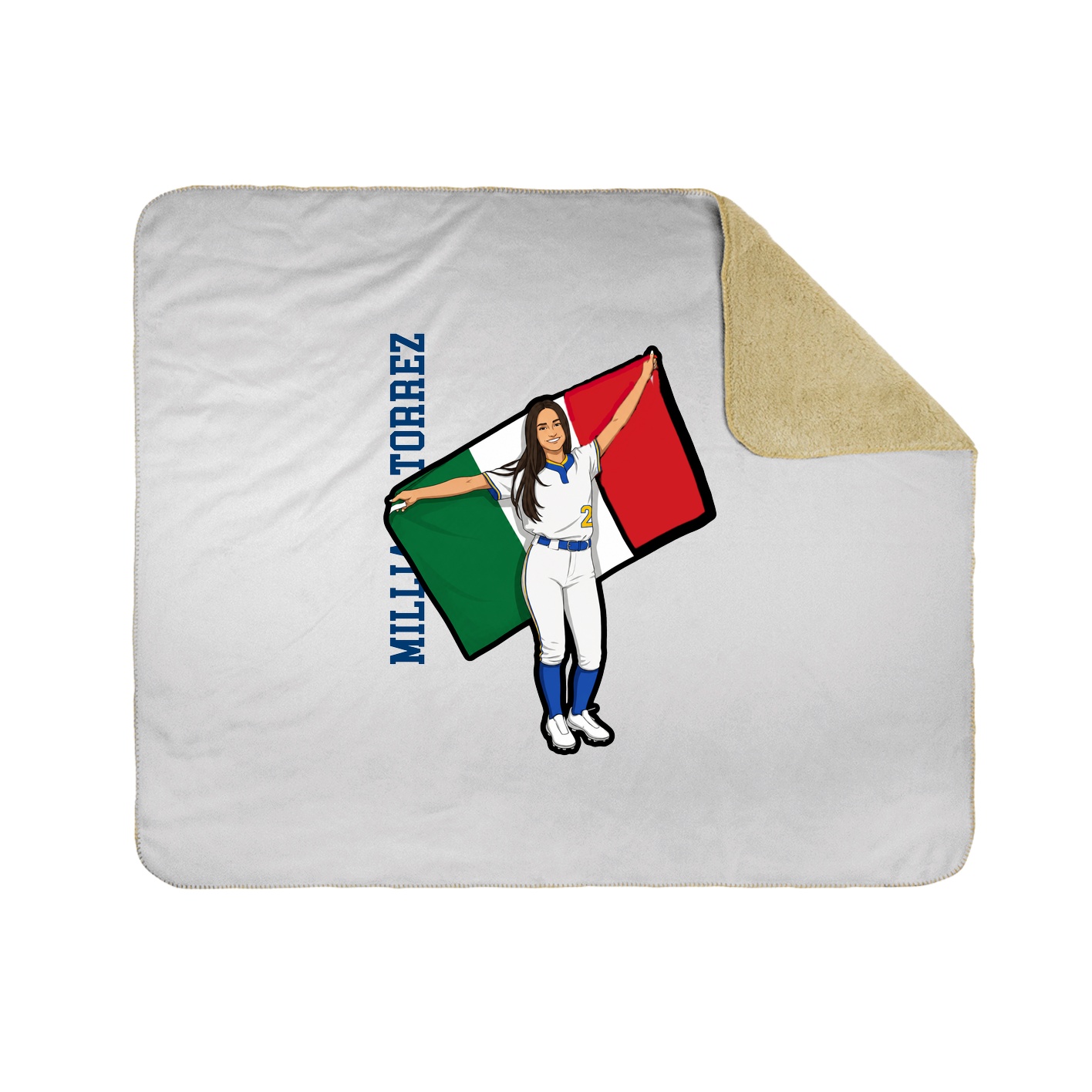 Throw Blanket — Name Vertical in White