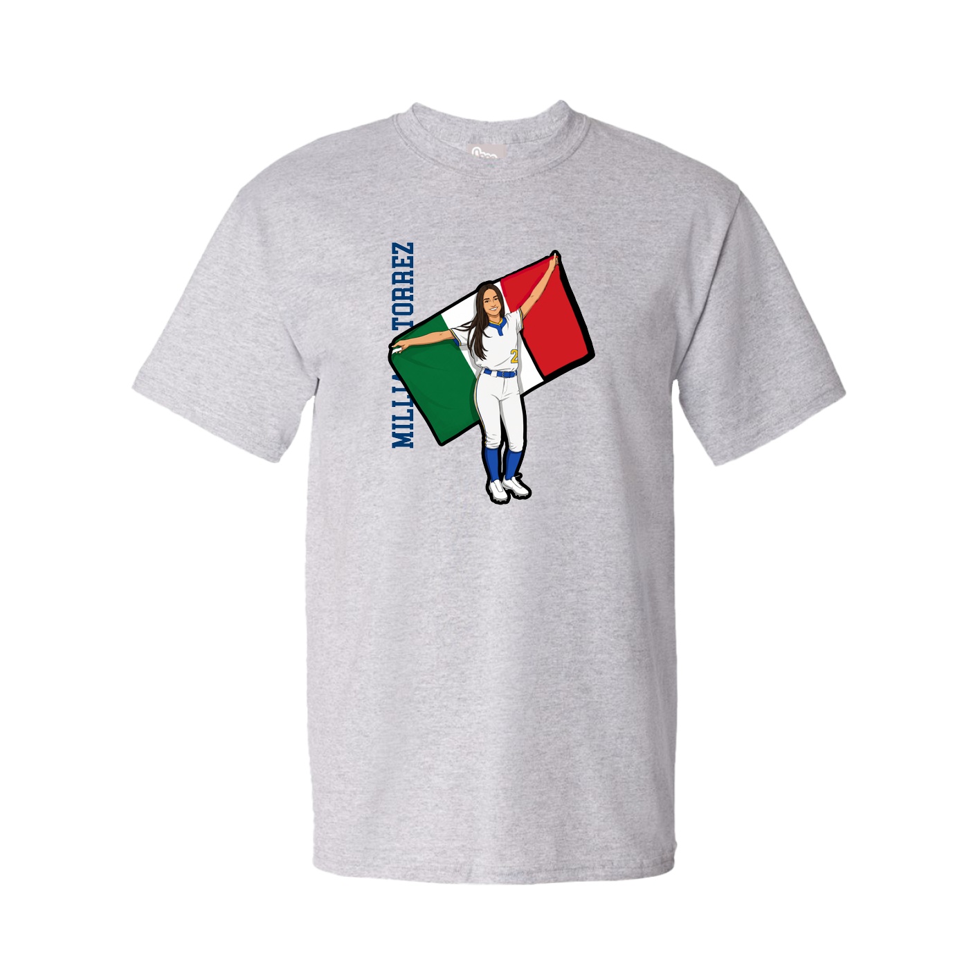 Tee — Name Vertical in Grey
