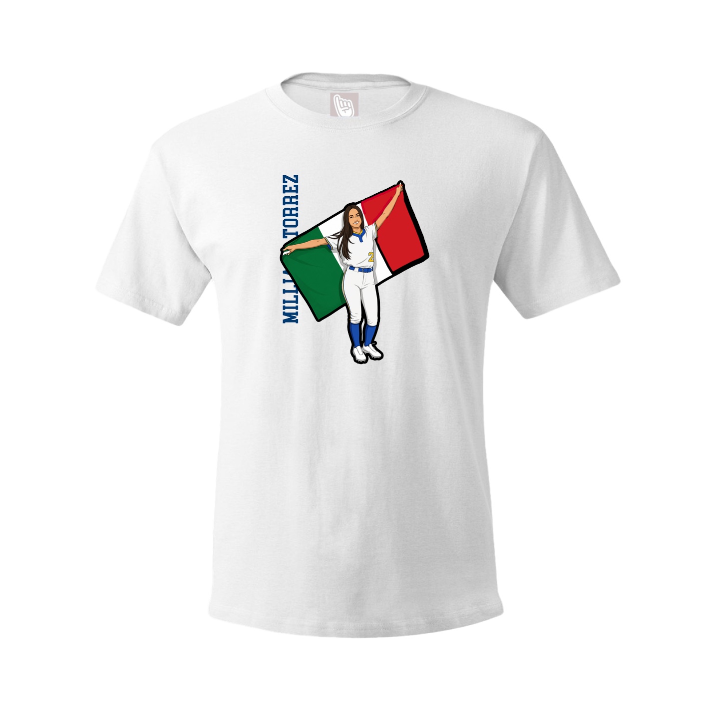 Youth Tee — Name Vertical in White