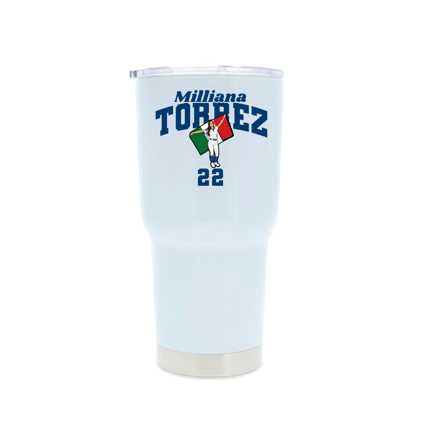 30oz Stainless Steel Tumbler — Signature Arch in White