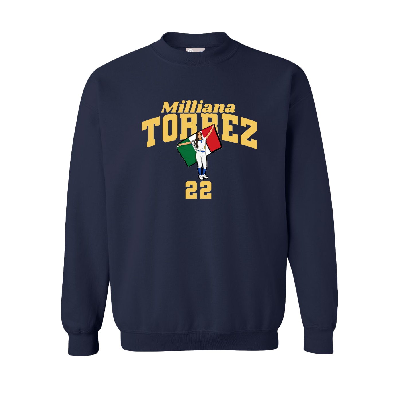 Fleece Crew — Signature Arch in Navy