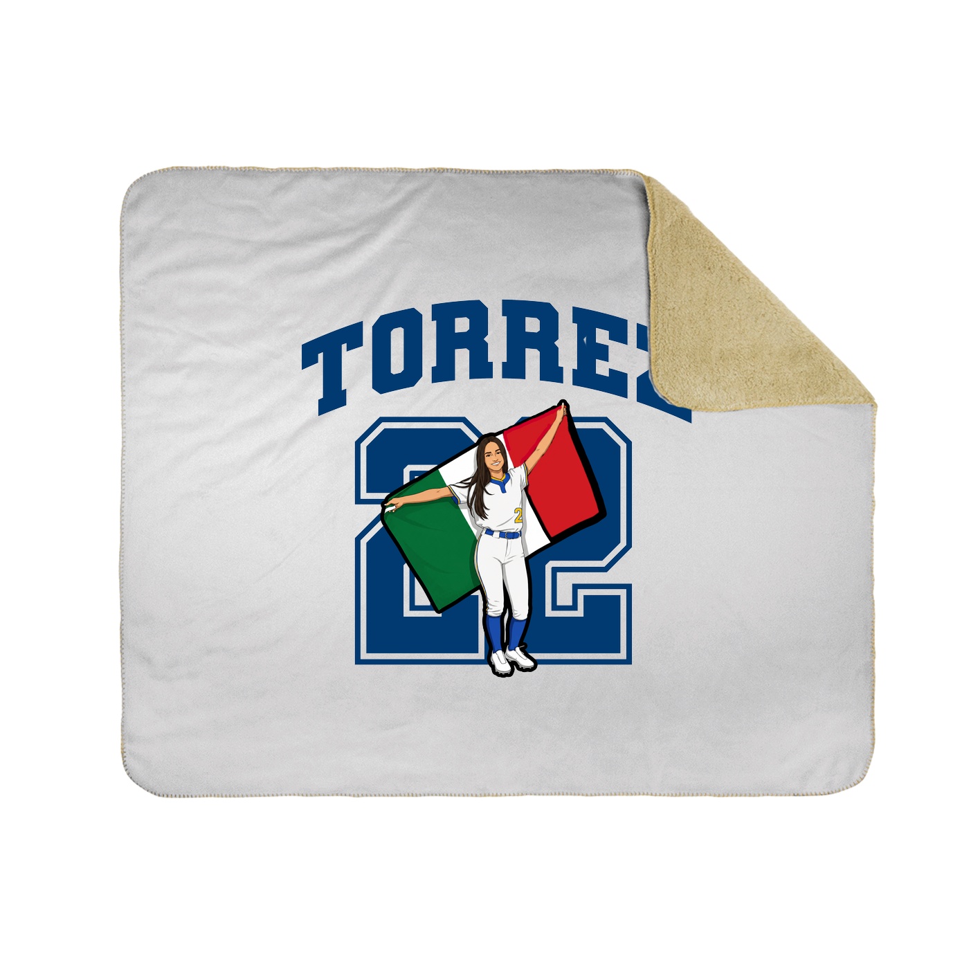 Throw Blanket — Number in White