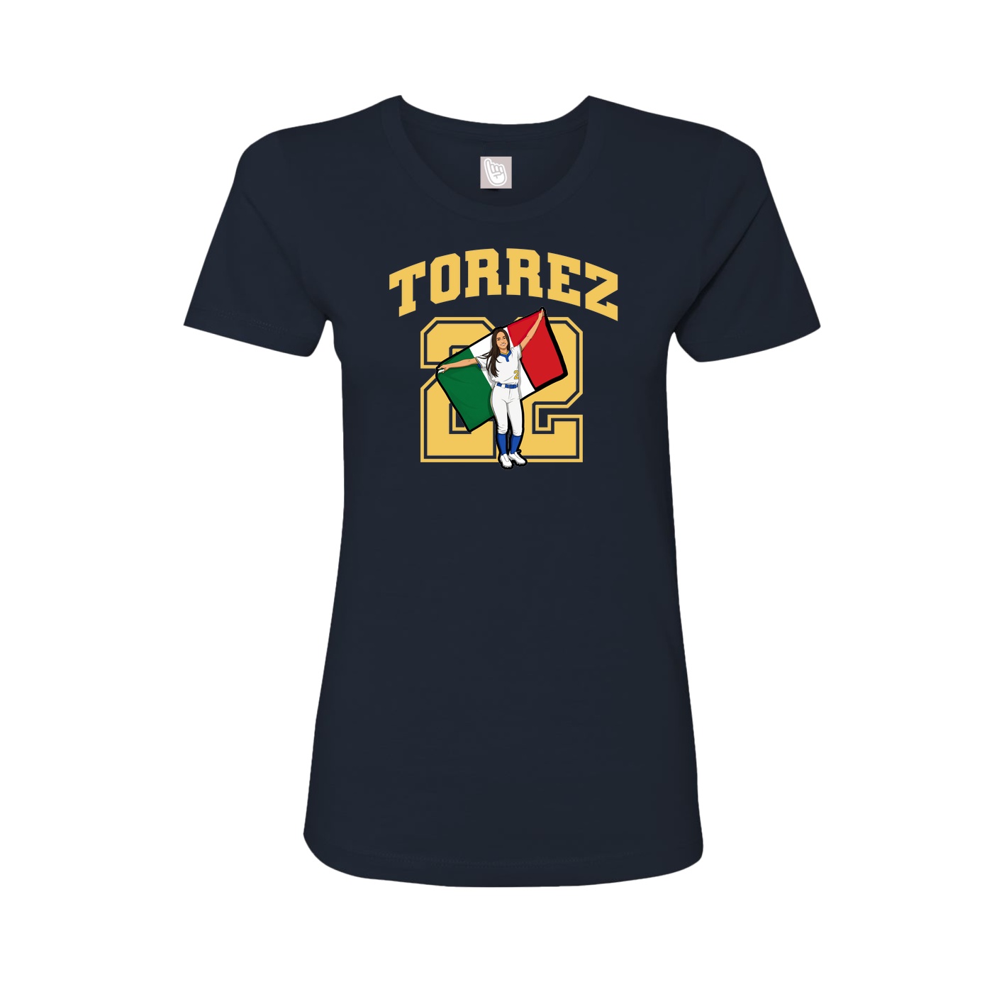 Fitted Women's Tee — Number in Navy