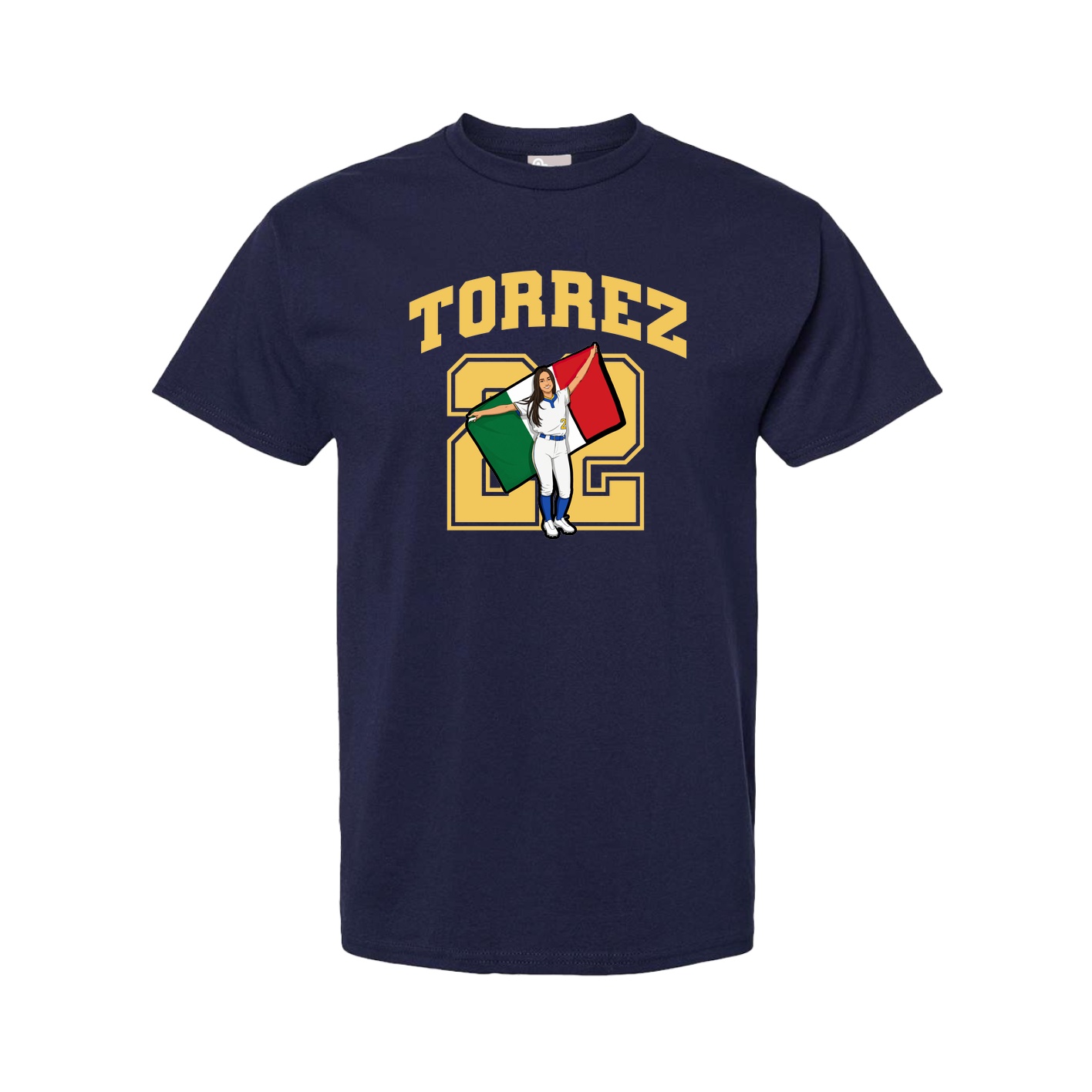 Youth Tee — Number in Navy