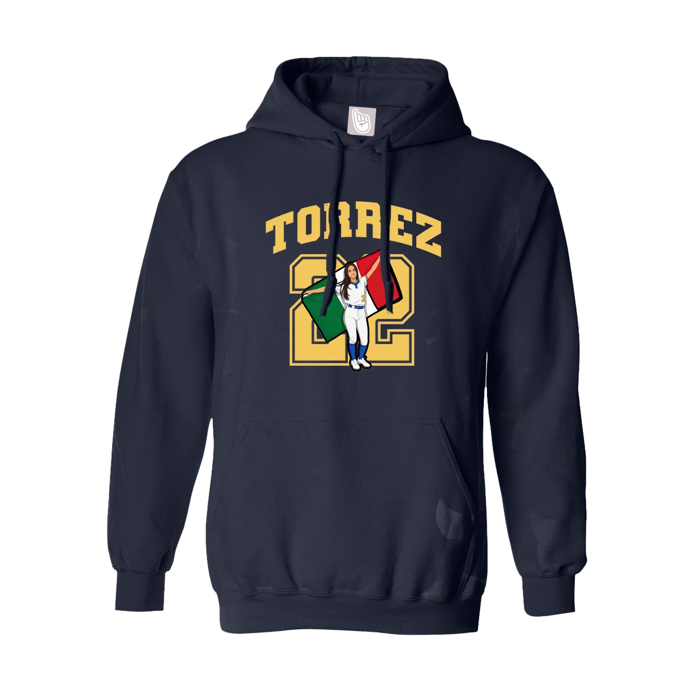 Youth Hoodie — Number in Navy