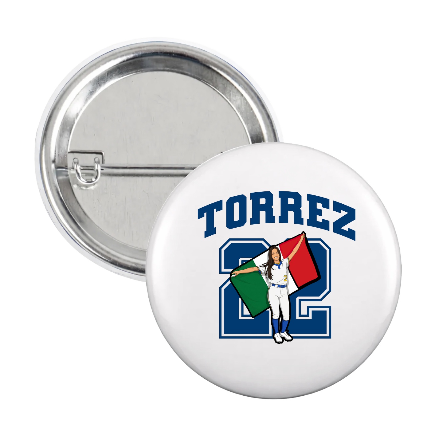 Game Day Button — Number in White