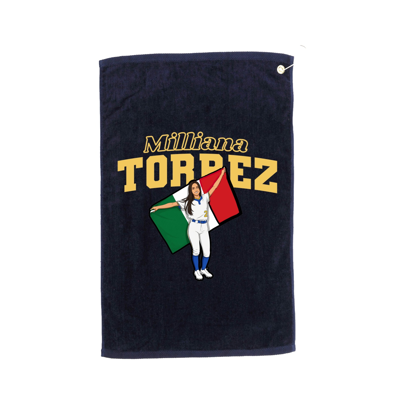 Golf Towel — Name Arch in Navy
