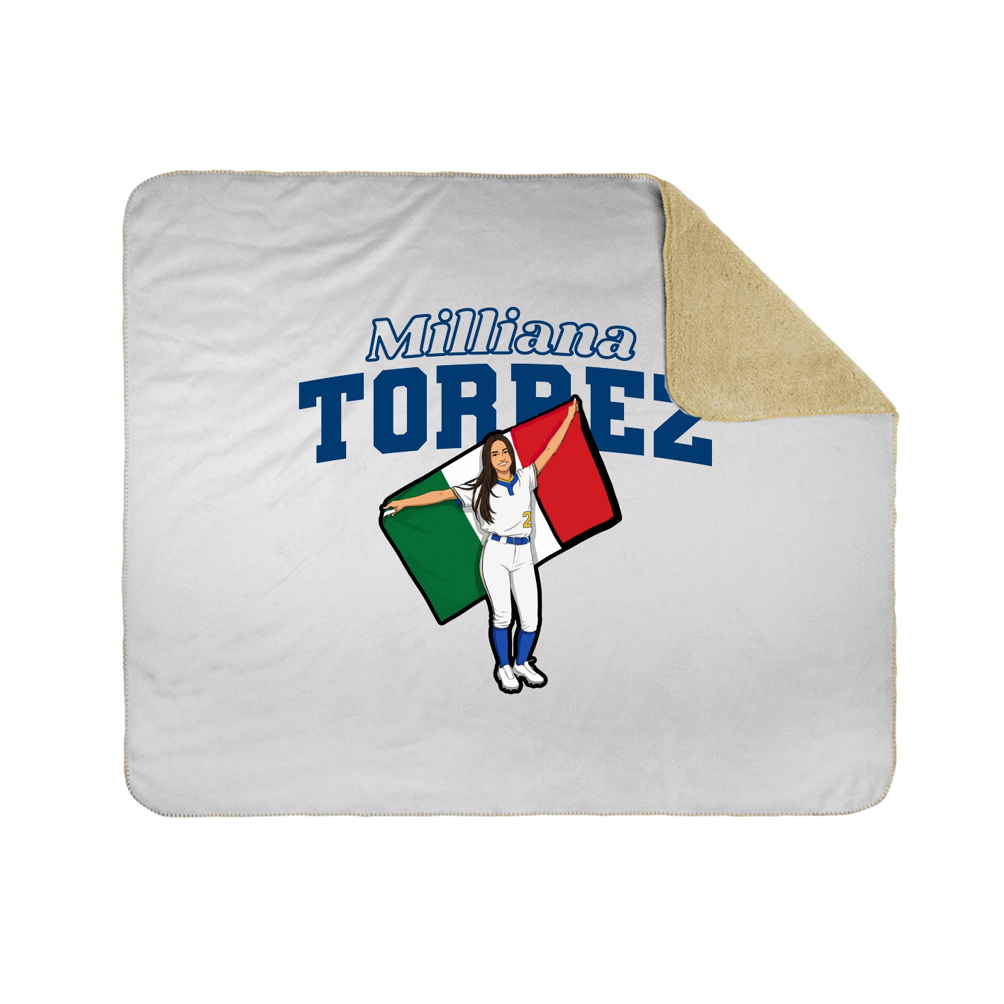 Throw Blanket — Name Arch in White