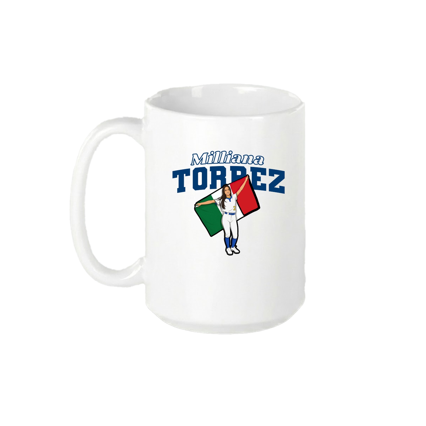 15oz Coffee Mug — Name Arch in White