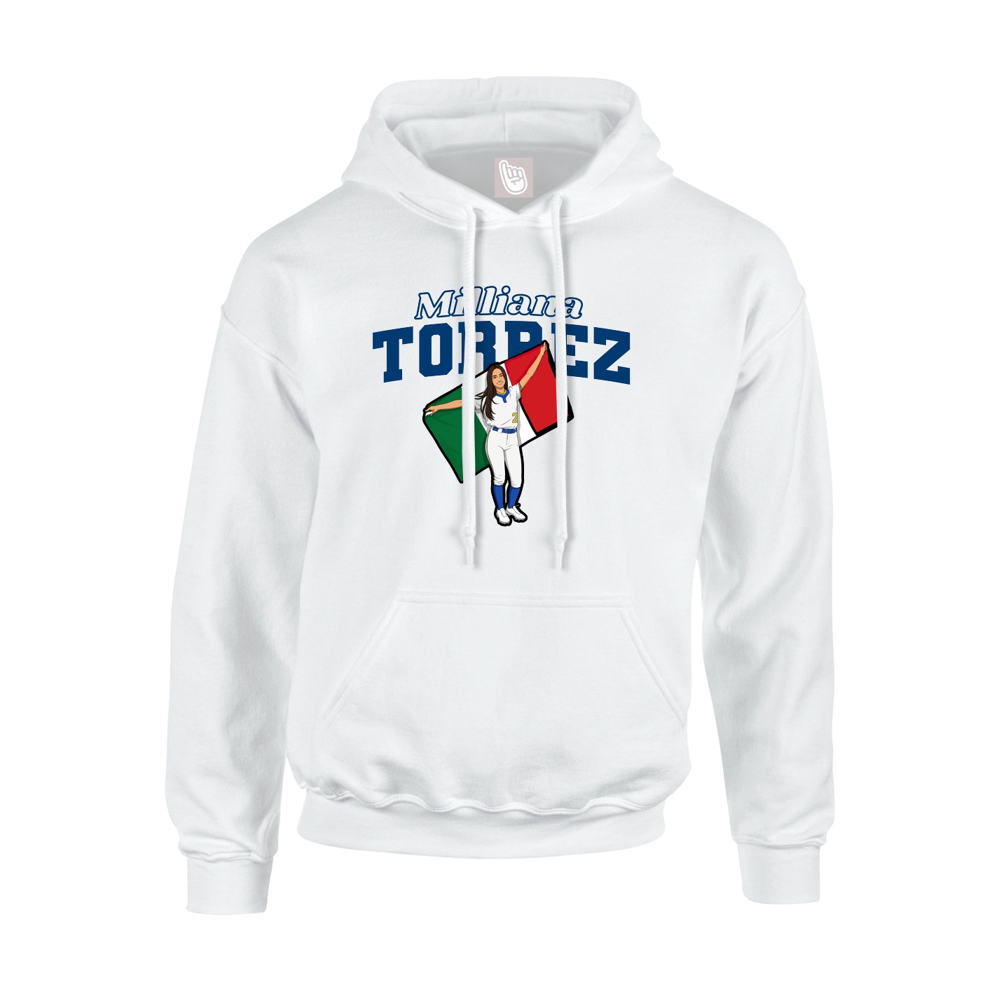Hoodie — Name Arch in White