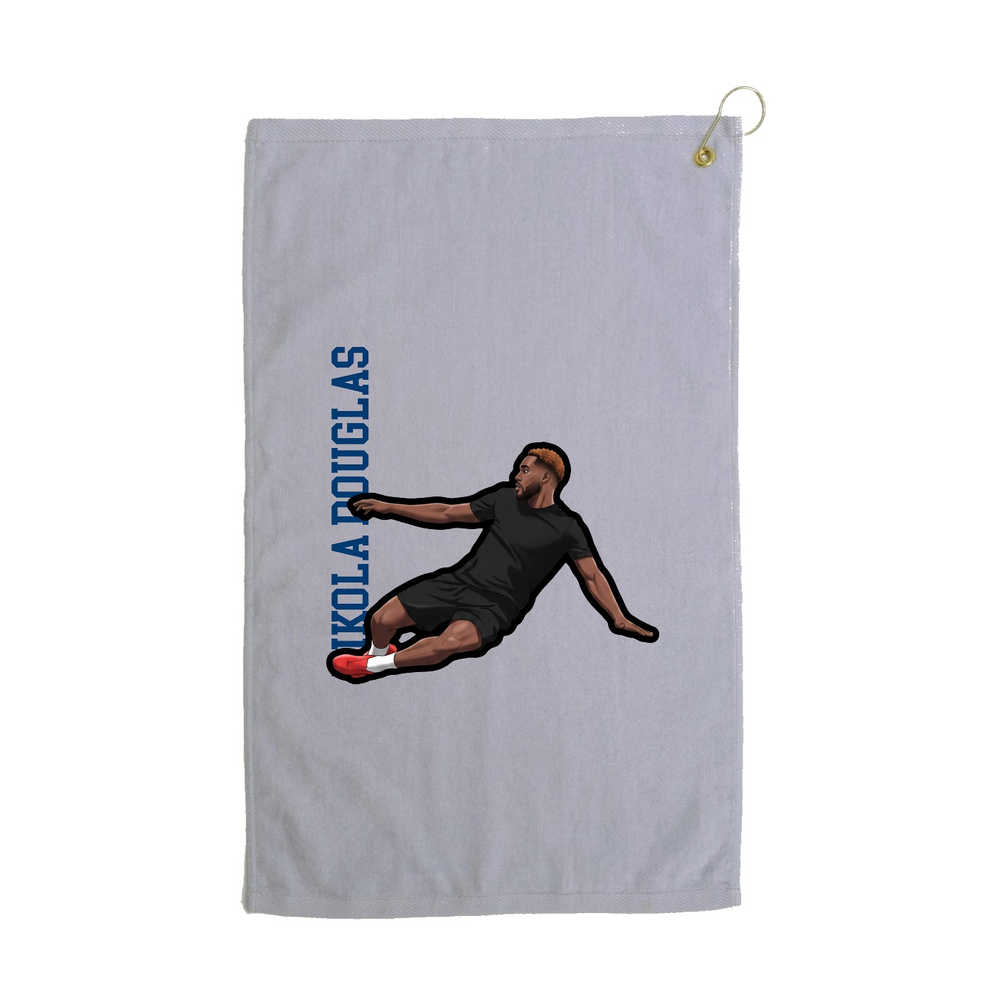 Golf Towel — Name Vertical in Grey