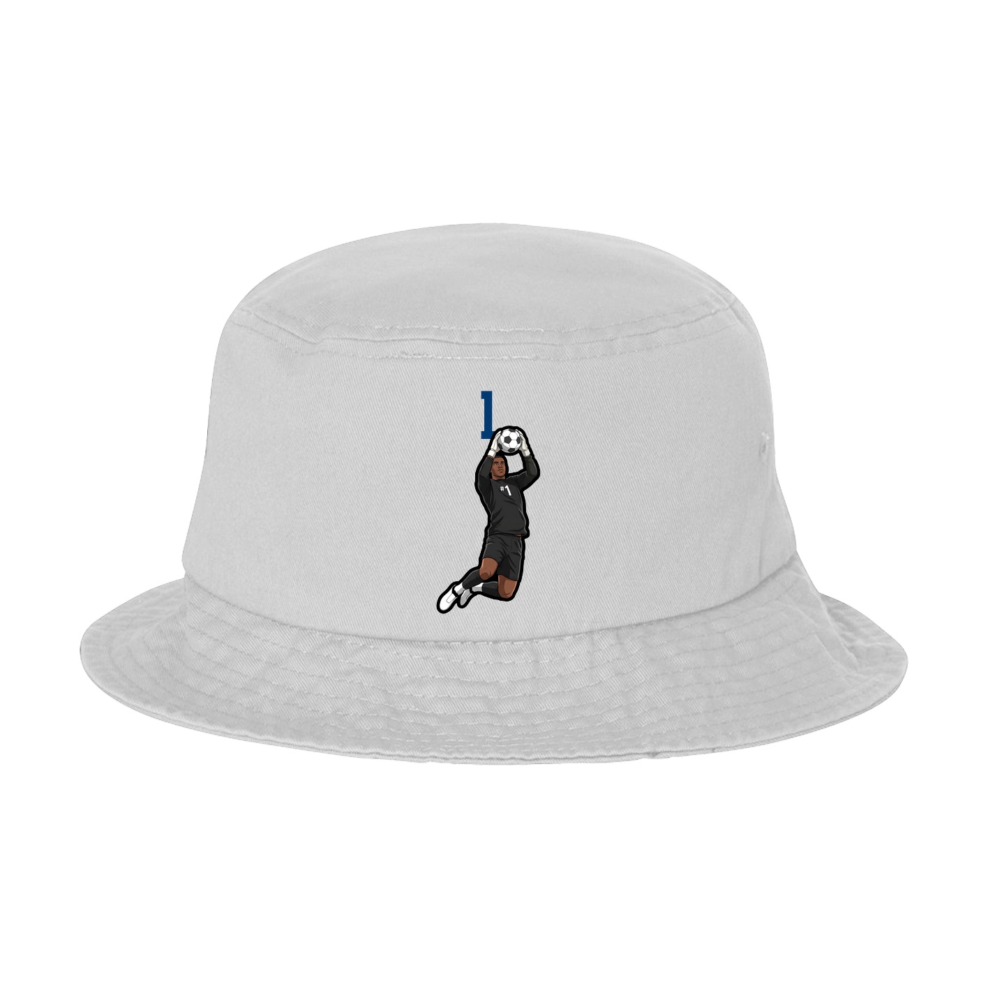 Bucket Cap — Number Top in White