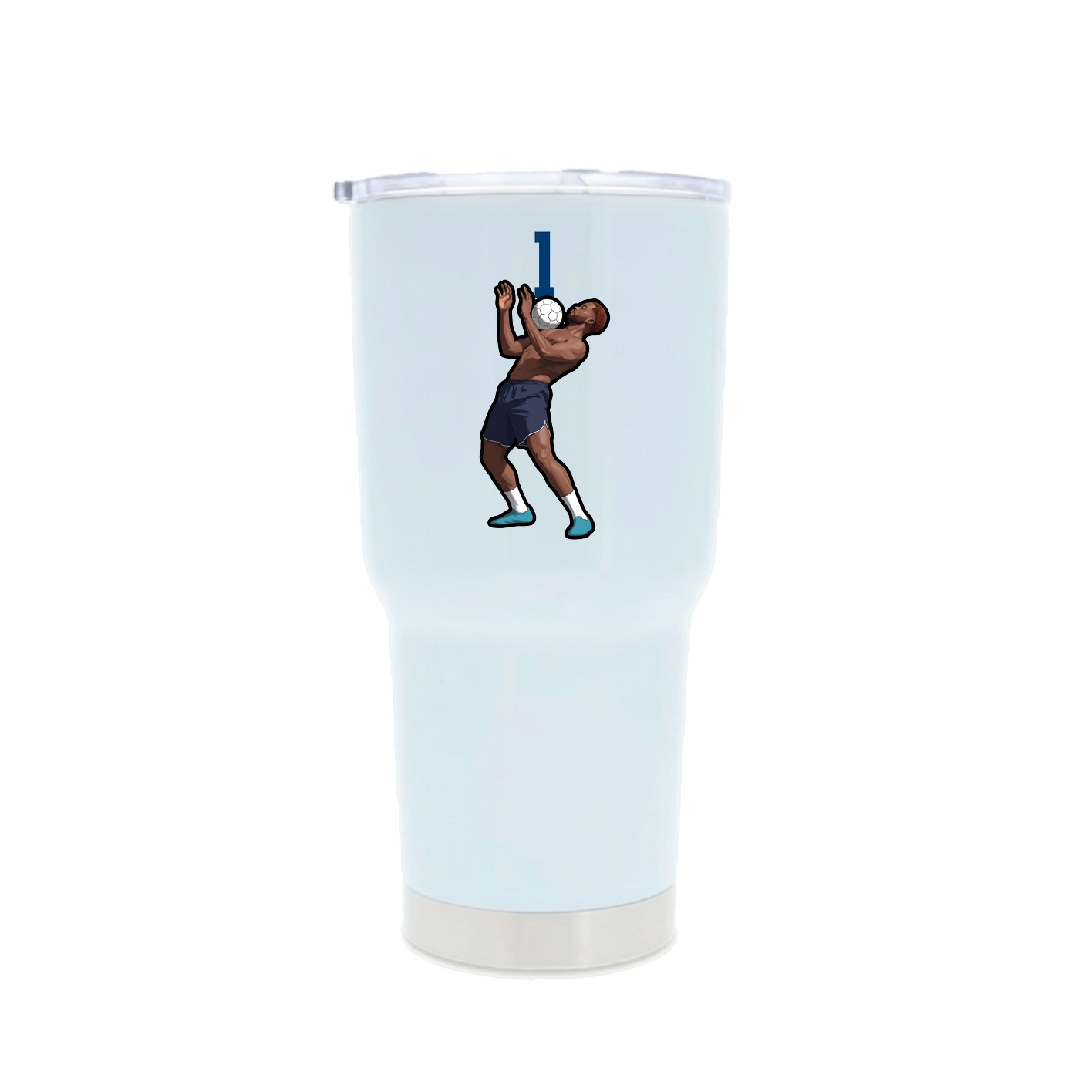 30oz Stainless Steel Tumbler — Number Top in White