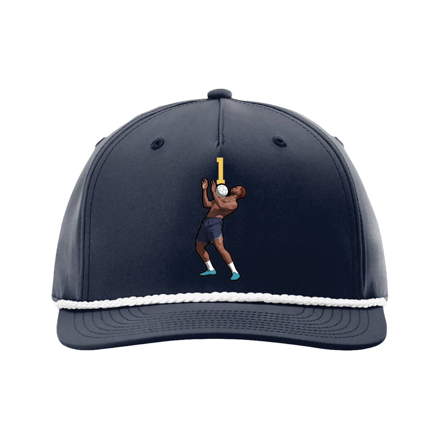 Five-Panel Classic Rope Cap — Number Top in Navy