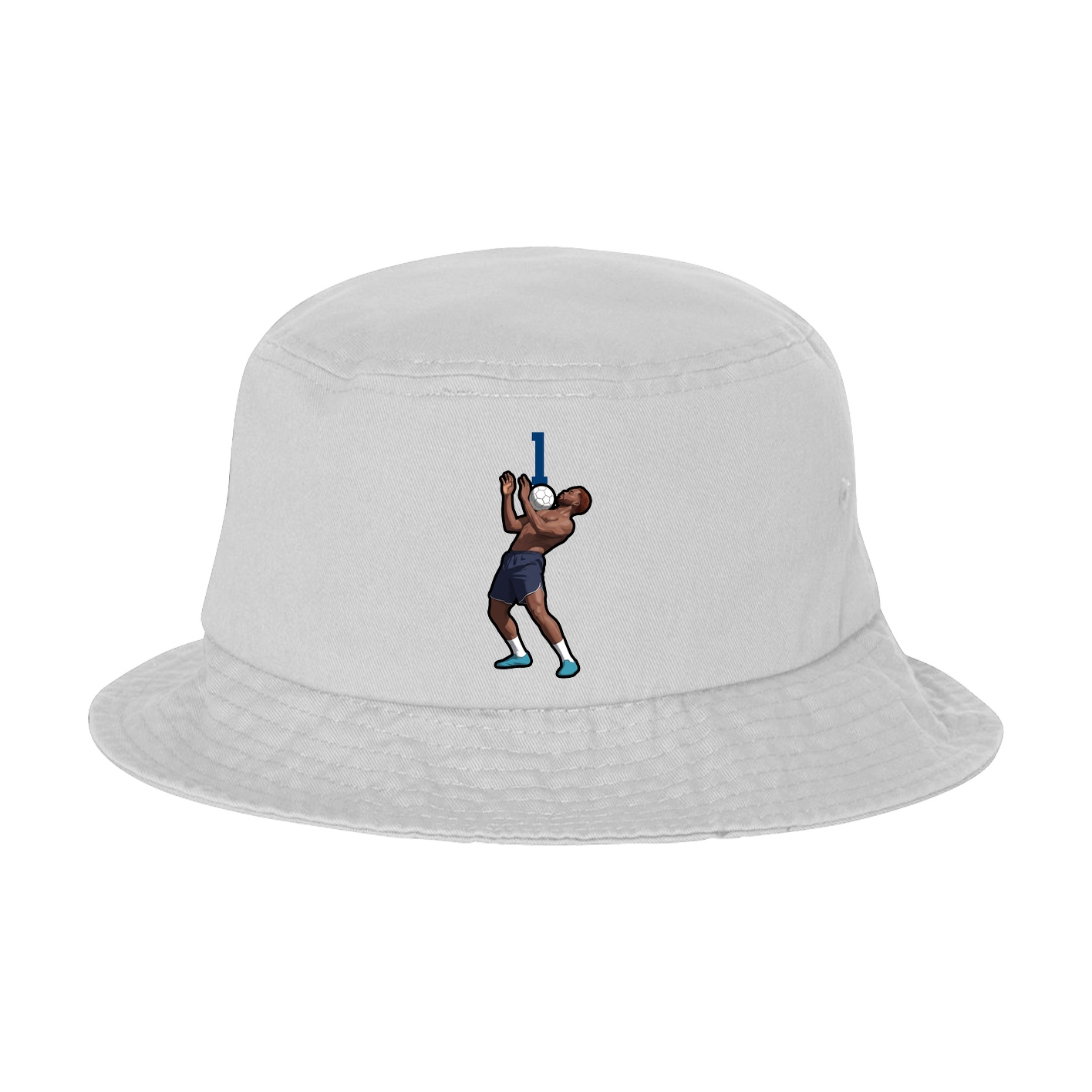 Bucket Cap — Number Top in White