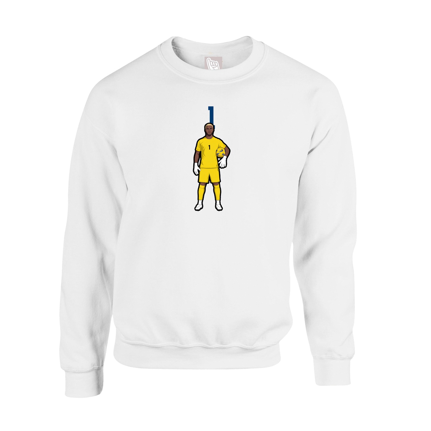 Fleece Crew — Number Top in White