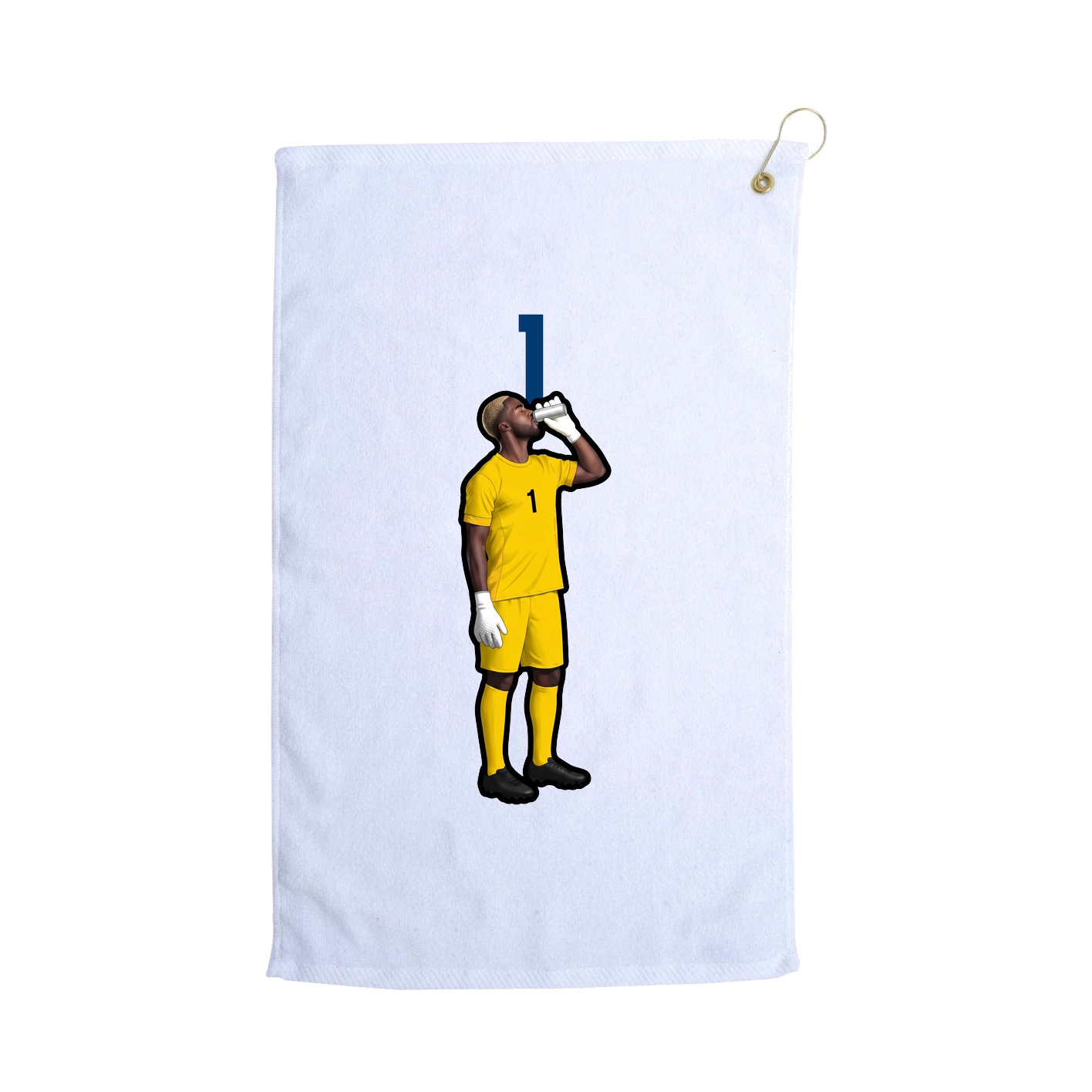 Golf Towel — Number Top in White
