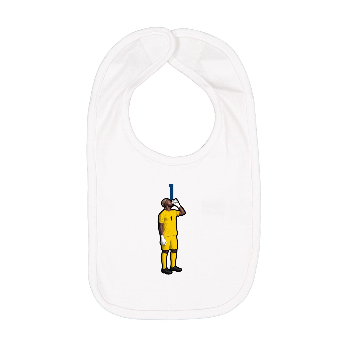 Infant Bib — Number Top in White