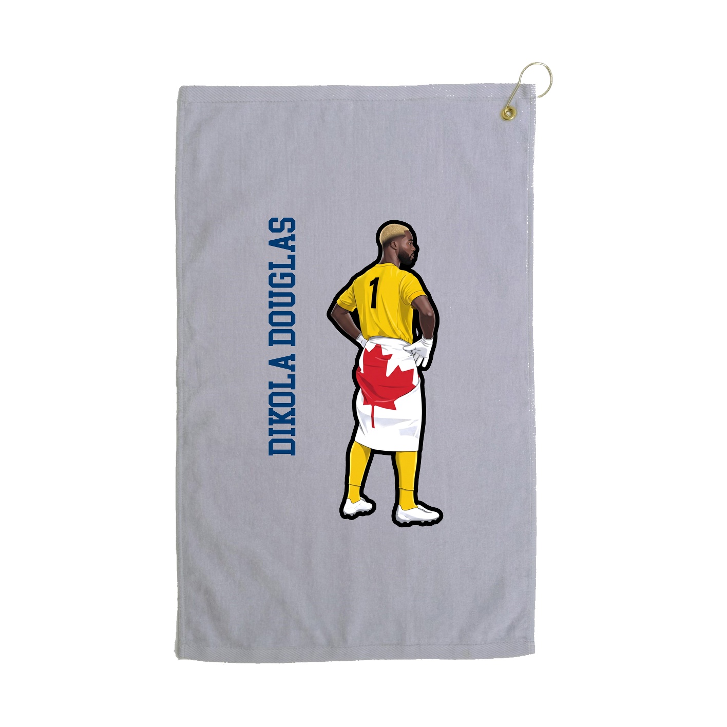 Golf Towel — Name Vertical in Grey