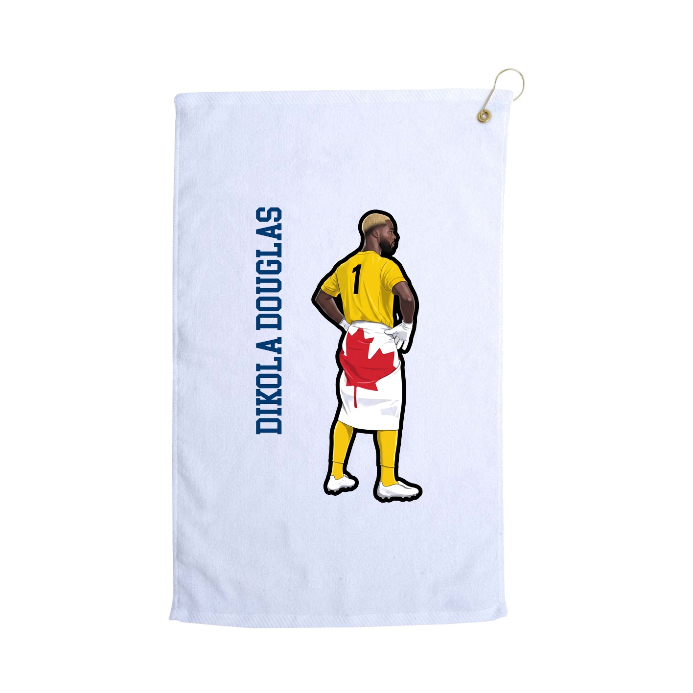 Golf Towel — Name Vertical in White