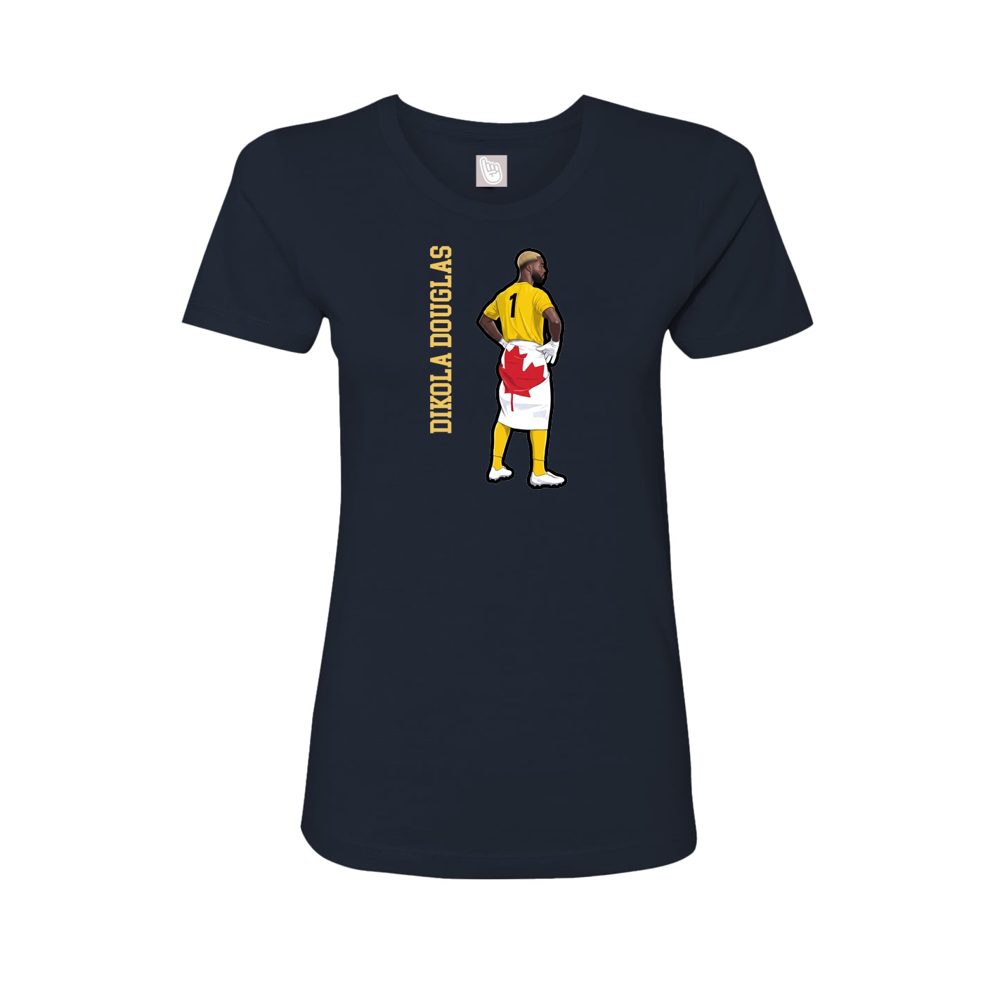 Womens Tee — Name Vertical in Navy