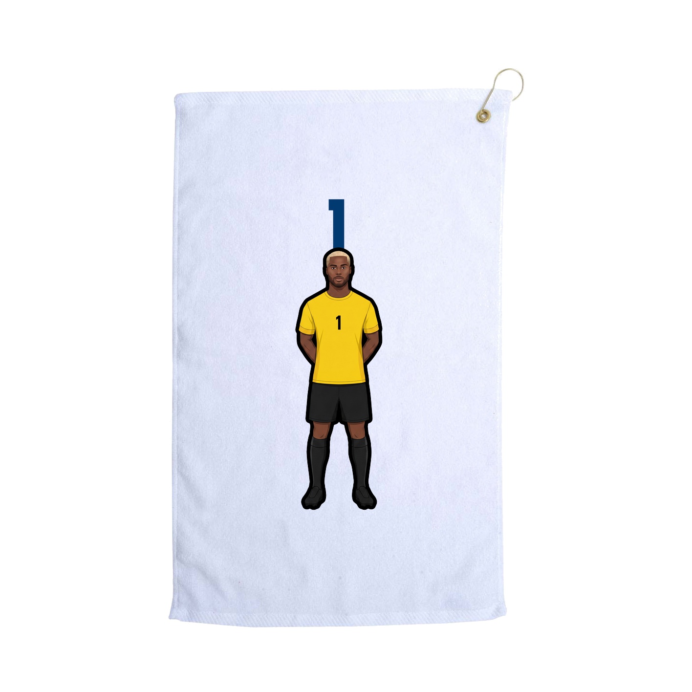 Golf Towel — Number Top in White