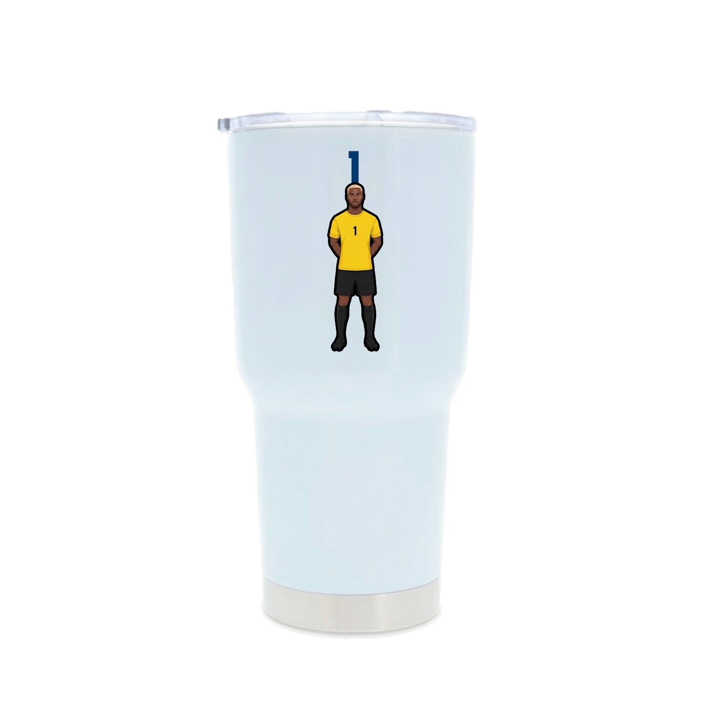 30oz Stainless Steel Tumbler — Number Top in White