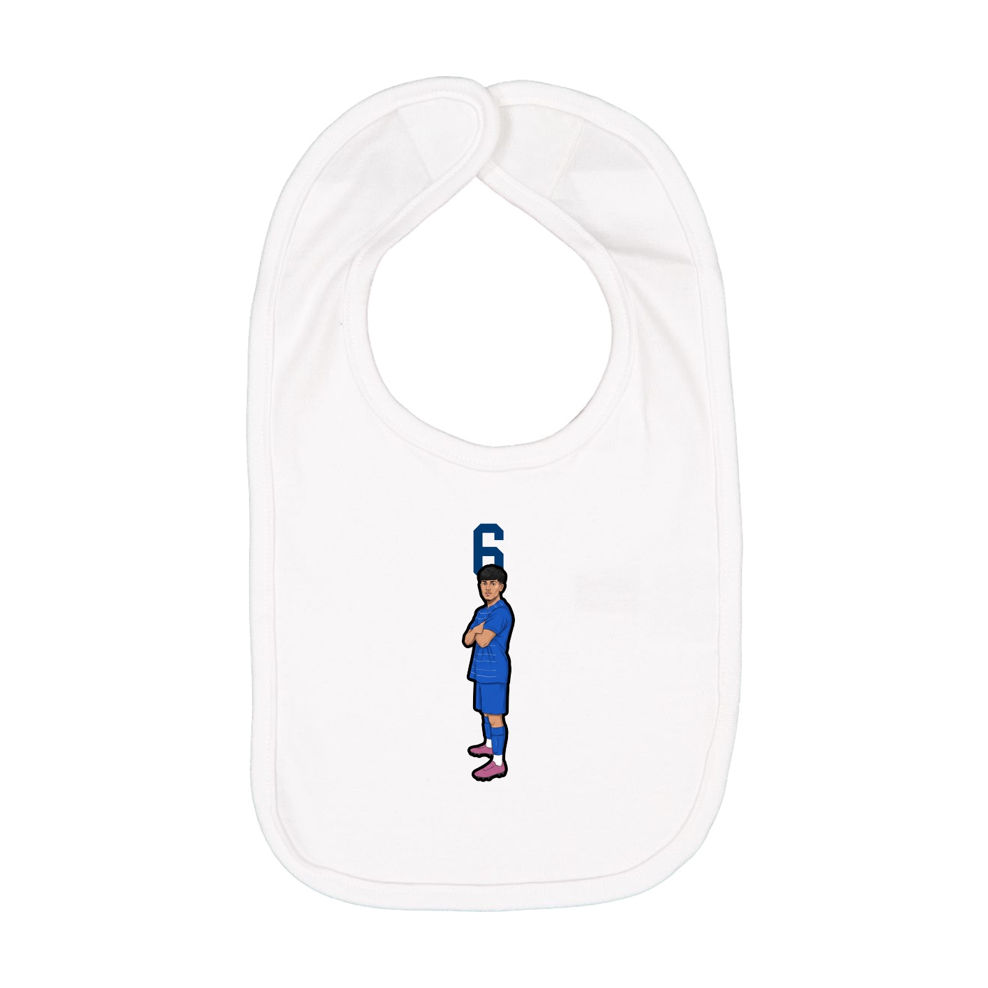 Infant Bib — Number Top in White