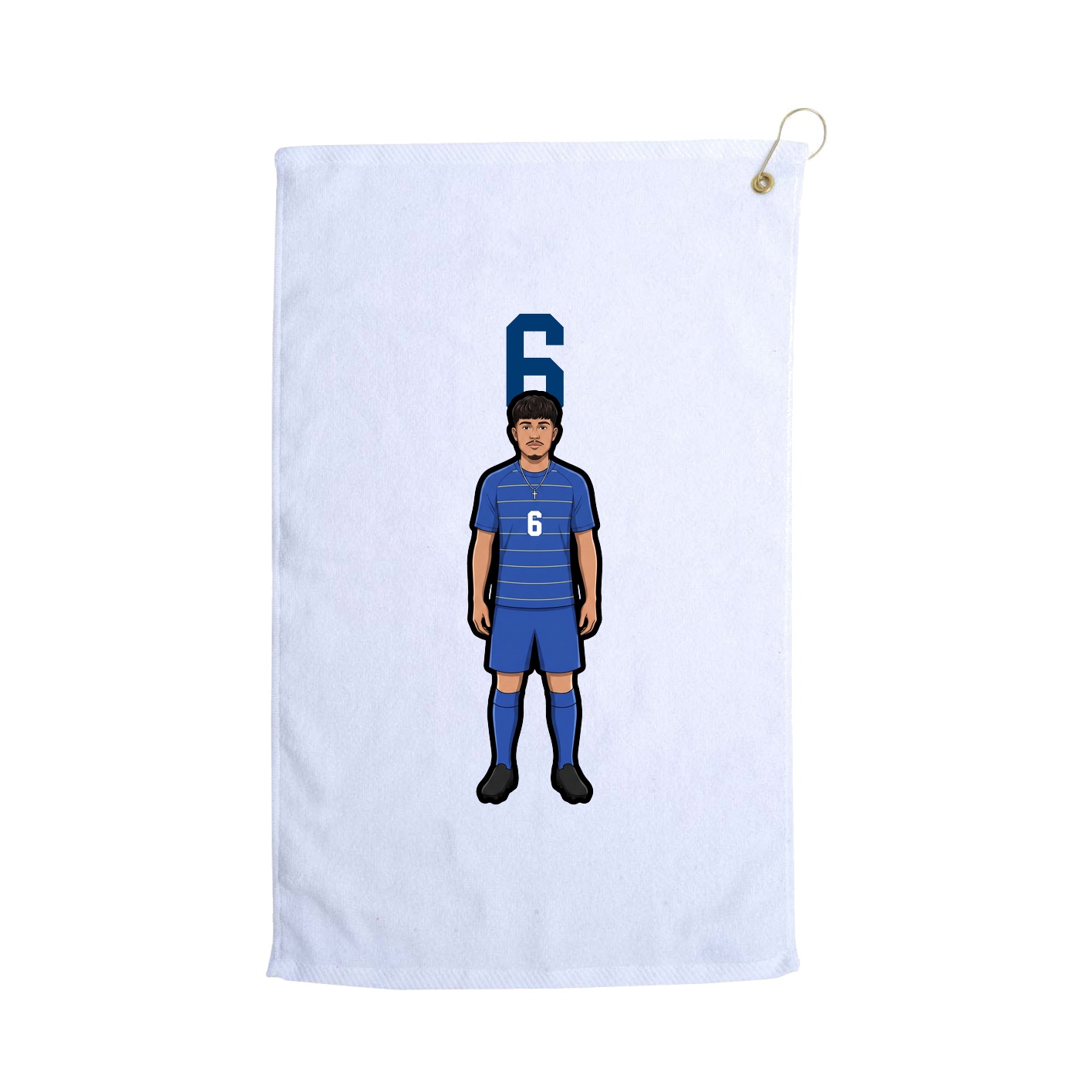 Golf Towel — Number Top in White