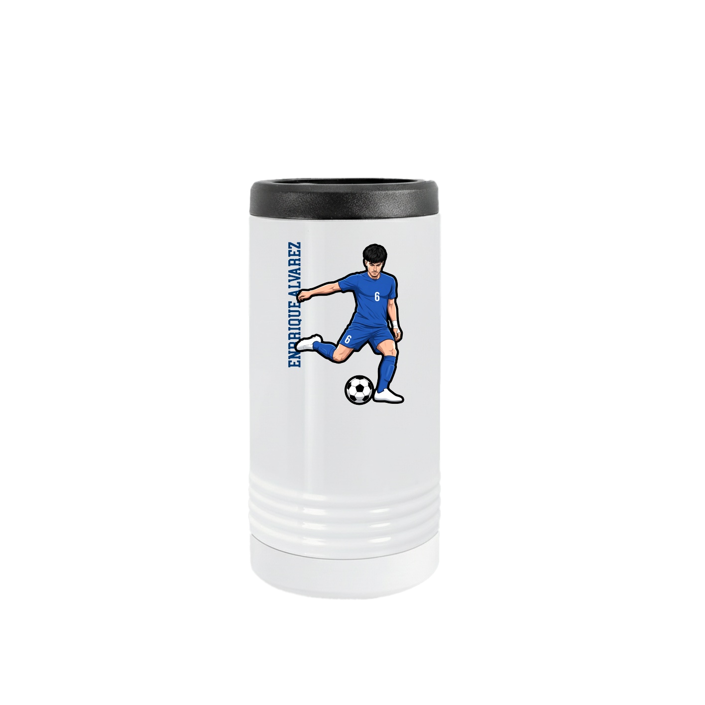 Slim Beverage Holder — Name Vertical in White