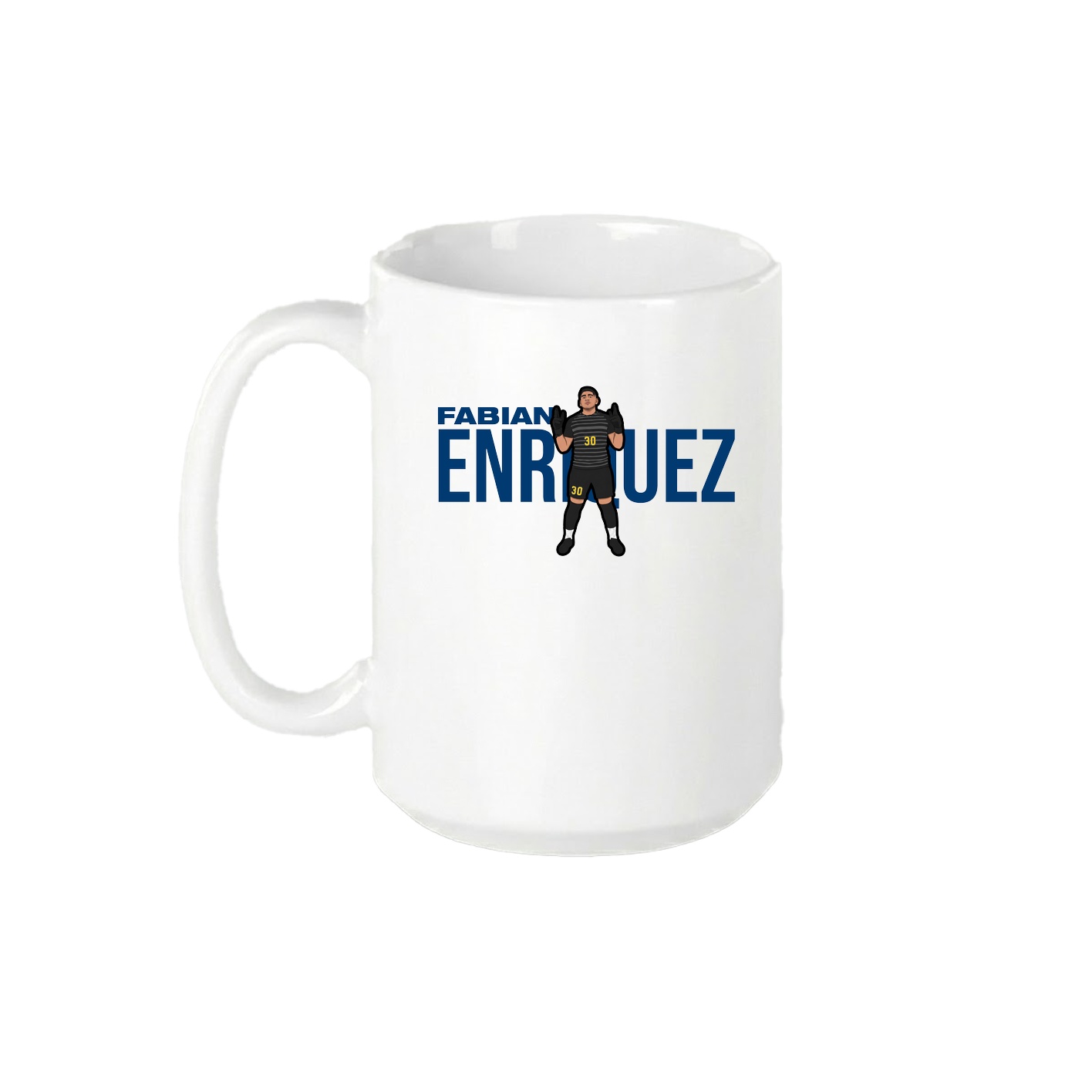 15oz Coffee Mug — Player Name in White