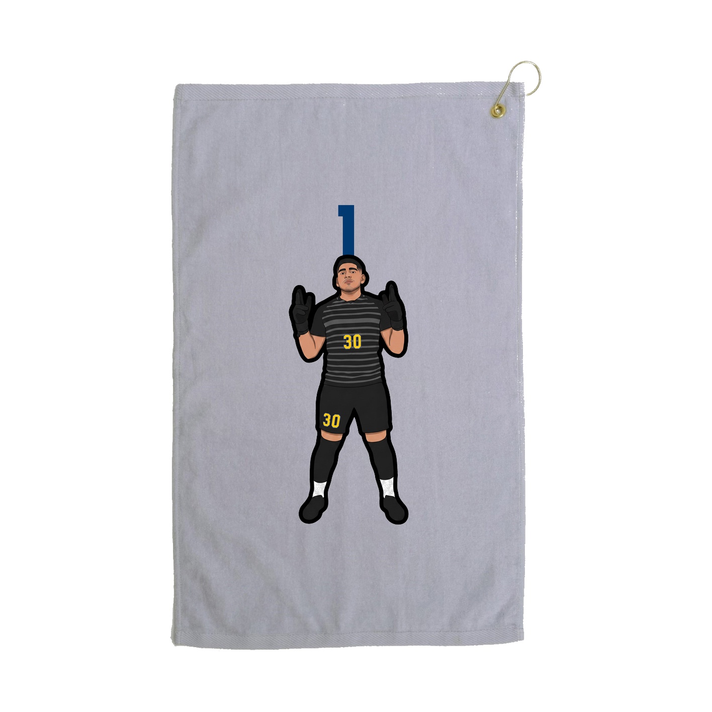 Golf Towel — Number Top in Grey