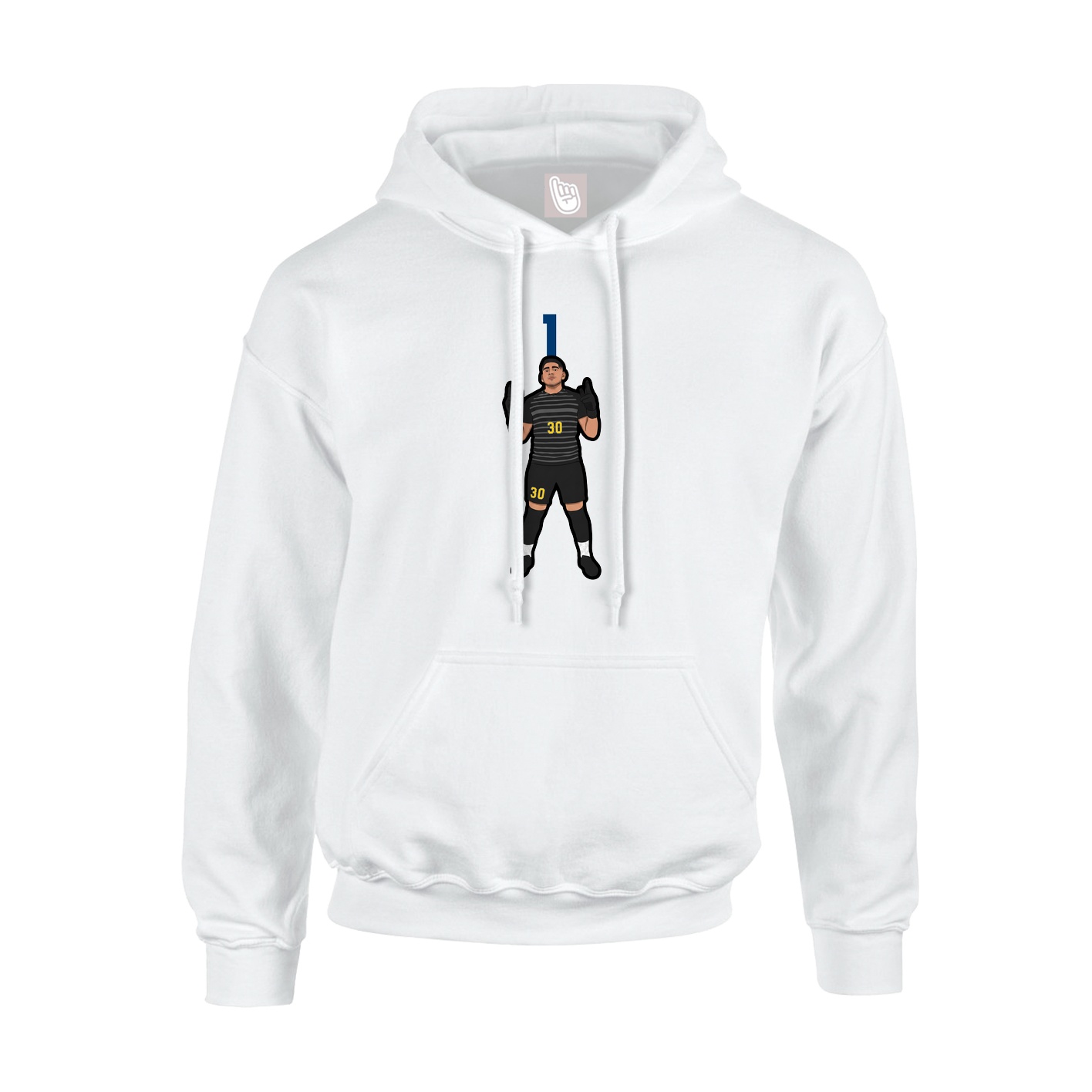 Youth Hoodie — Number Top in White