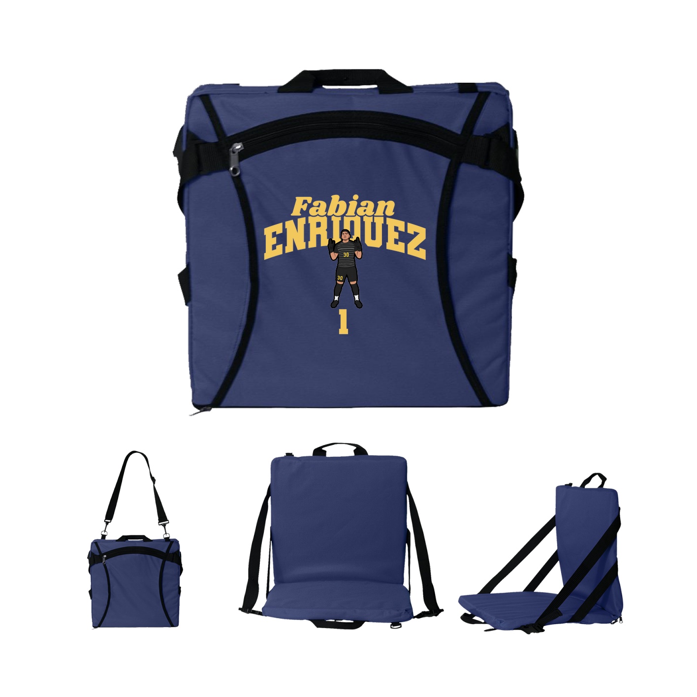 Folding Stadium Seat — Signature Arch in Navy