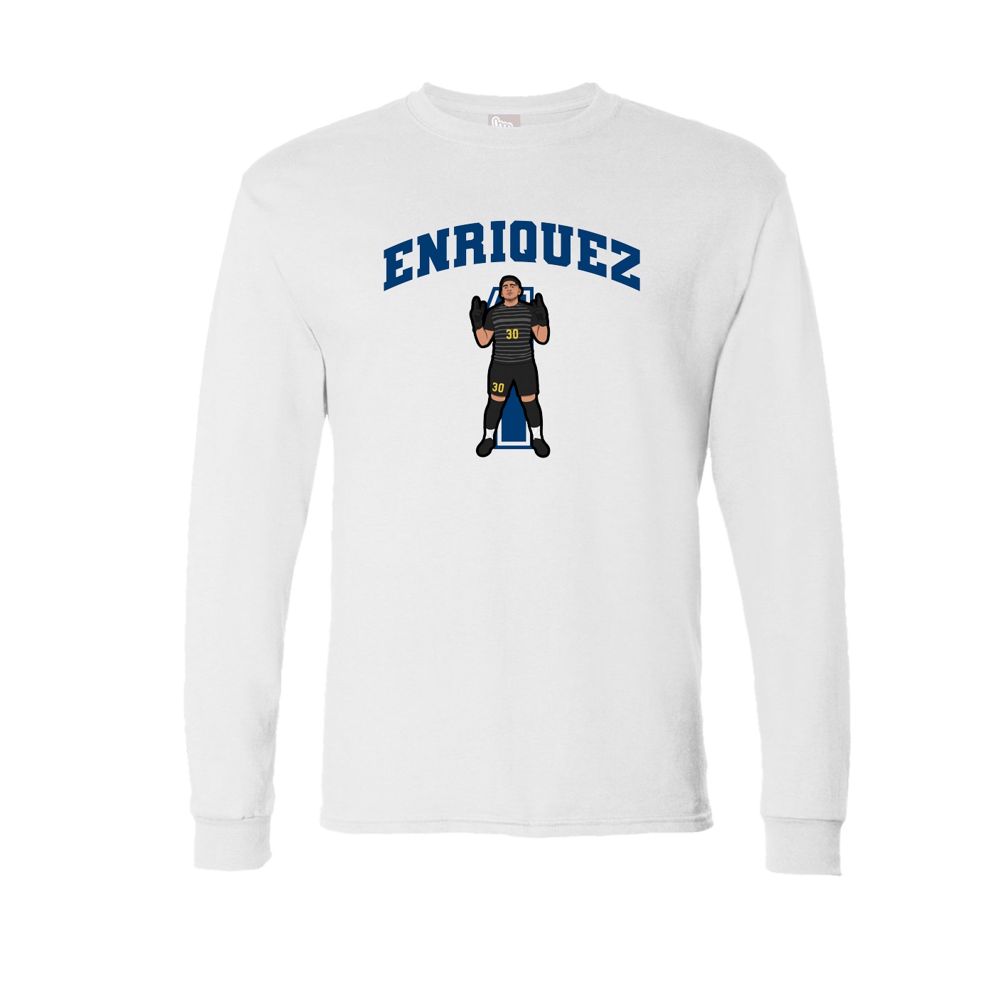 Long Sleeve Tee — Number in White