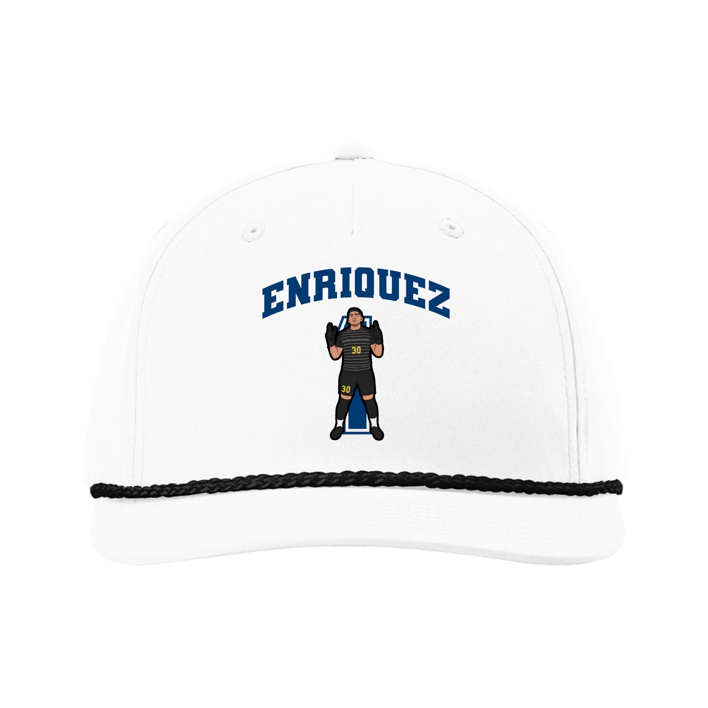 Five-Panel Classic Rope Cap — Number in White