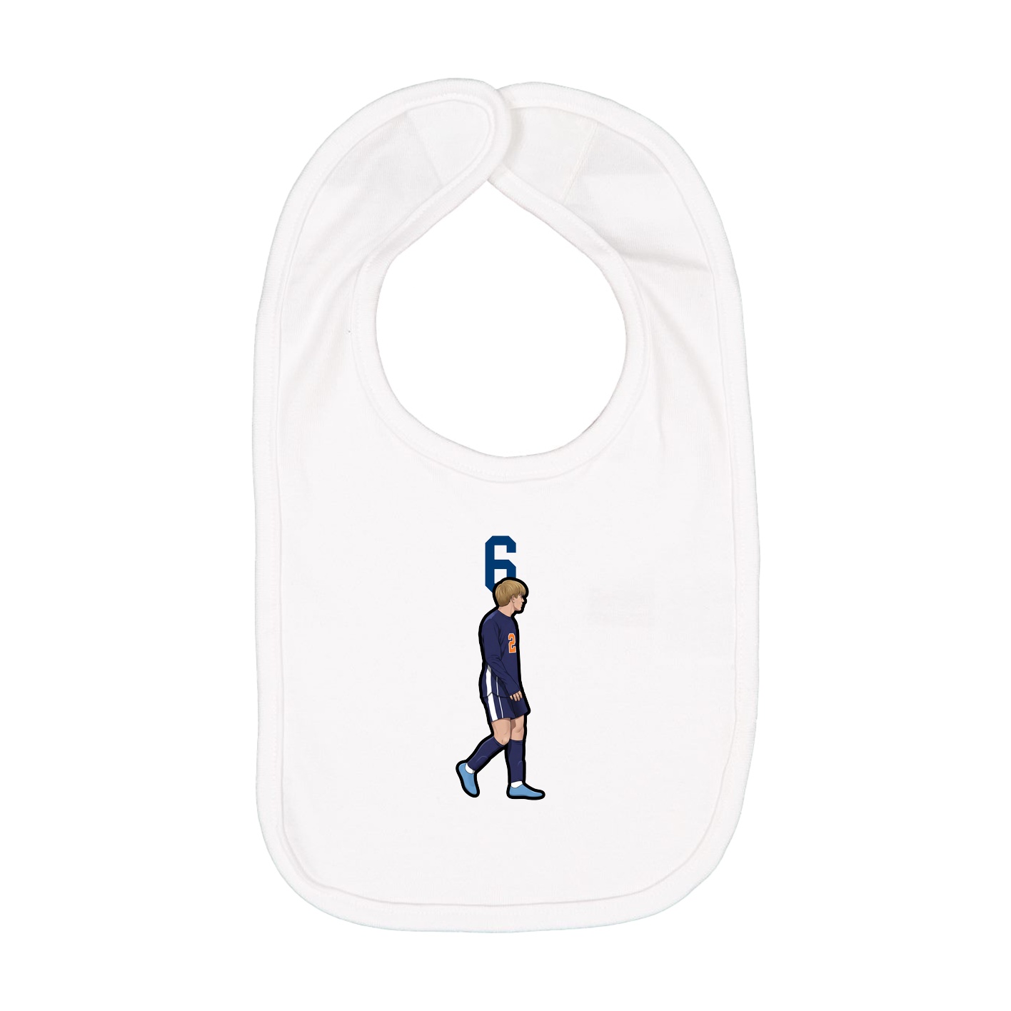 Infant Bib — Number Top in White