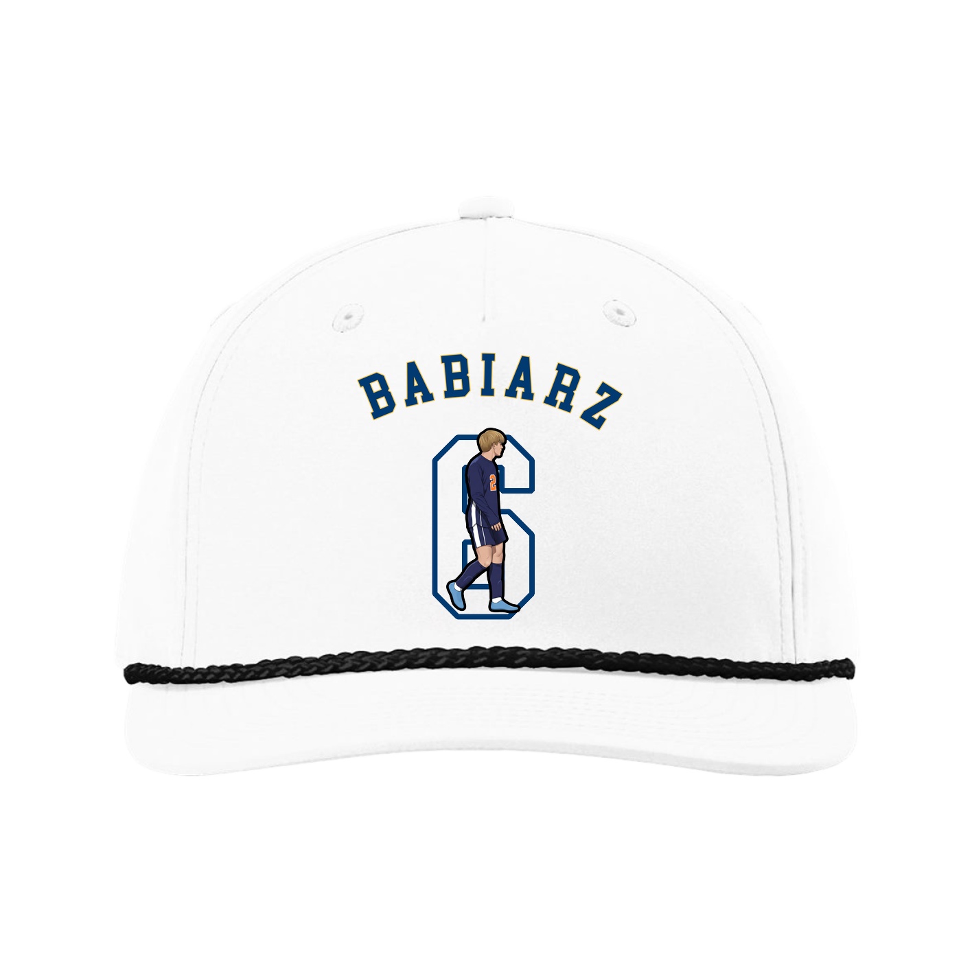 Five-Panel Classic Rope Cap — Shirsey Arch in White