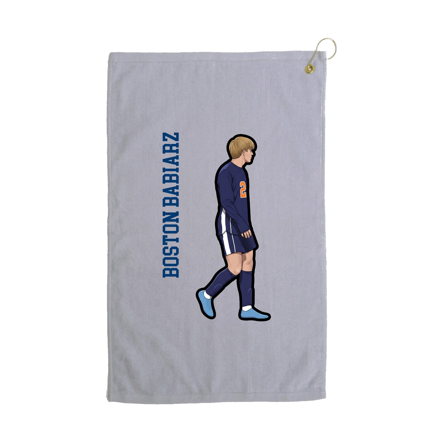Golf Towel — Name Vertical in Grey