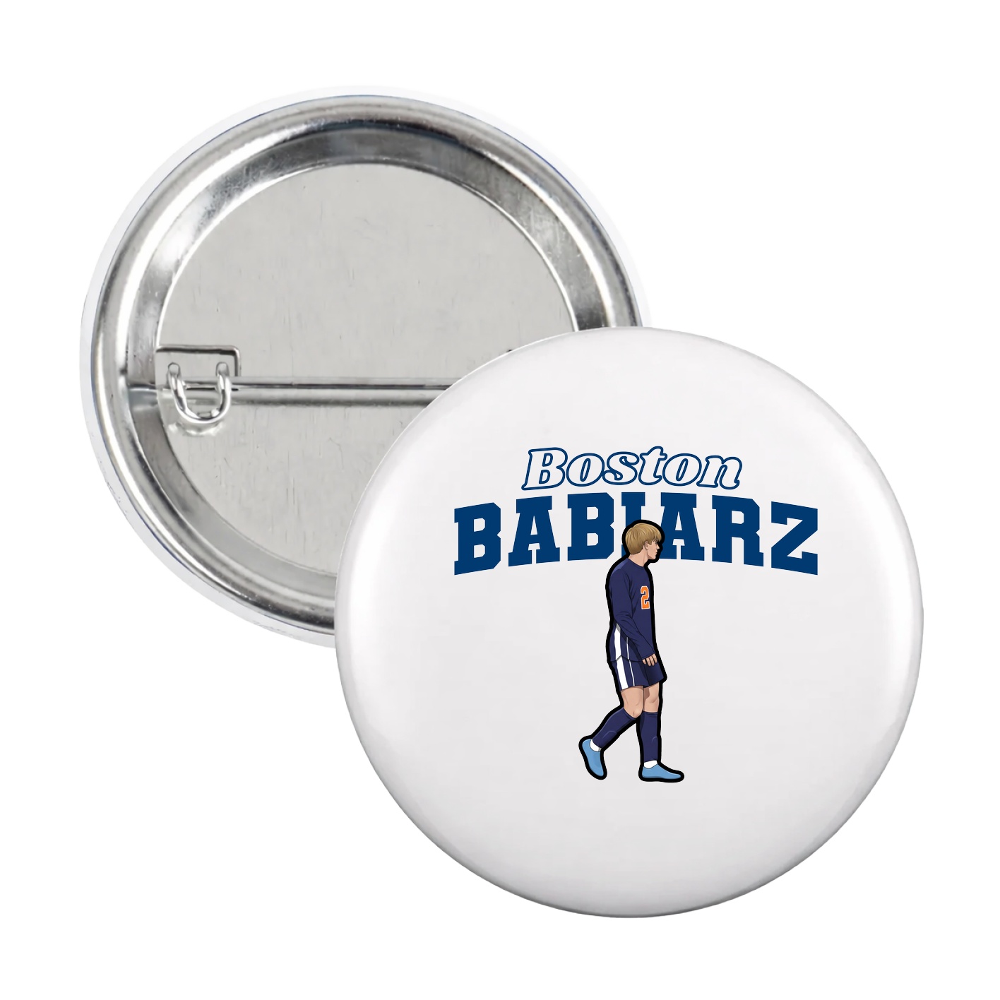 Game Day Button — Name Arch in White