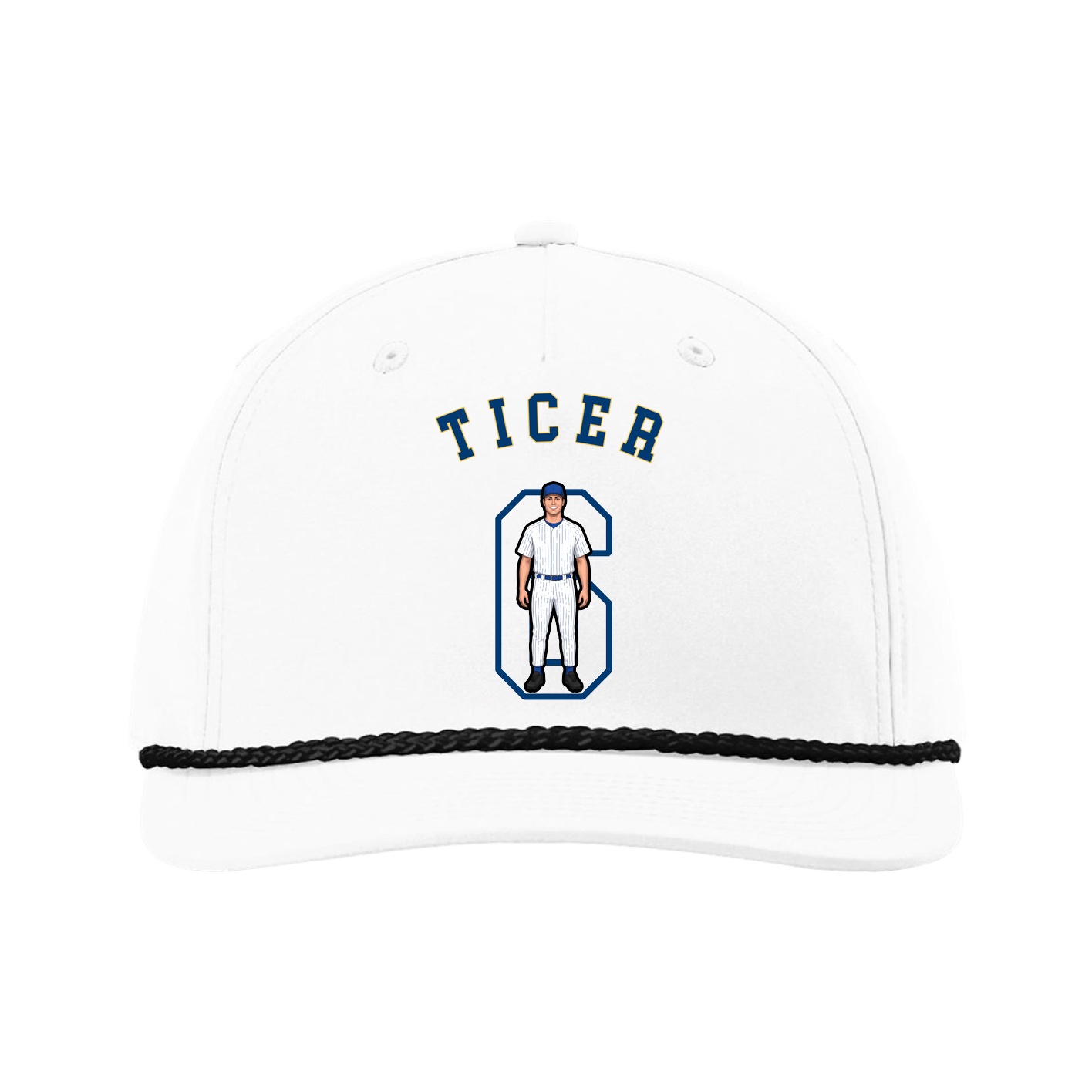 Five-Panel Classic Rope Cap — Shirsey Arch in White